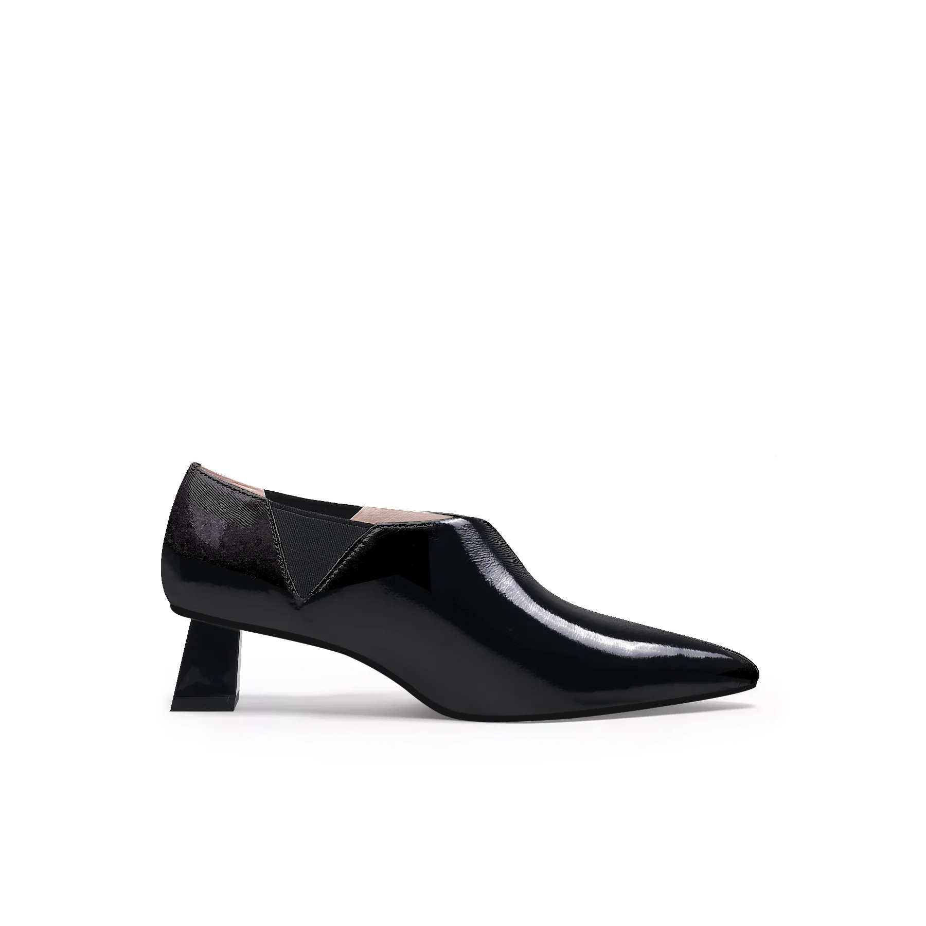 JADY ROSE | SHARP TOE LEATHER PUMP - BLACK - Image 3