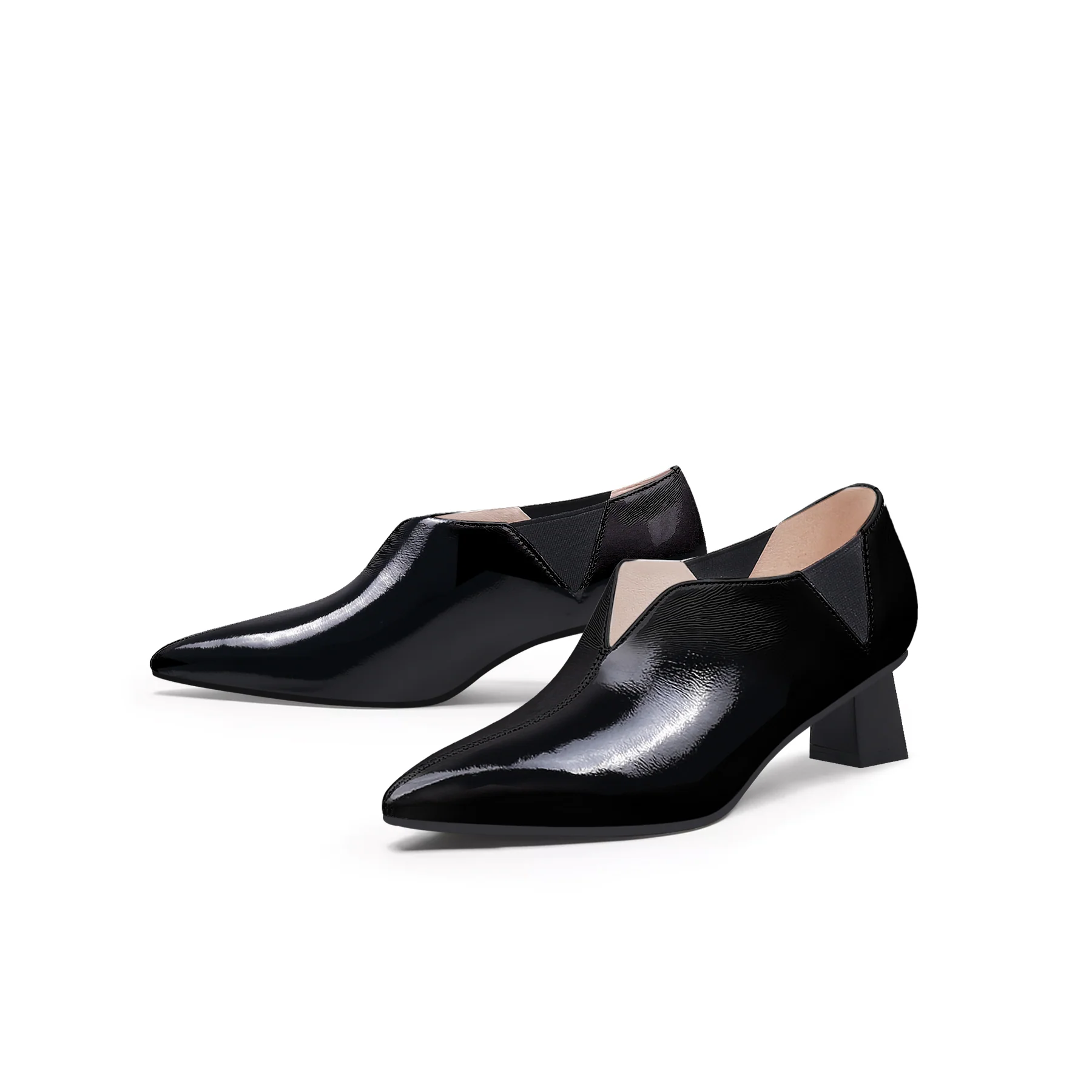 JADY ROSE | SHARP TOE LEATHER PUMP - BLACK - Image 6
