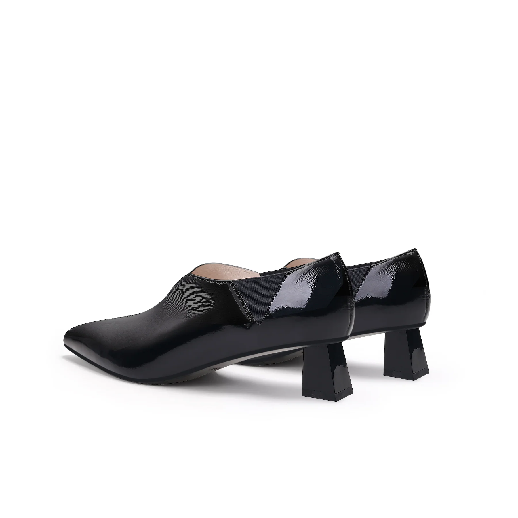 JADY ROSE | SHARP TOE LEATHER PUMP - BLACK - Image 7