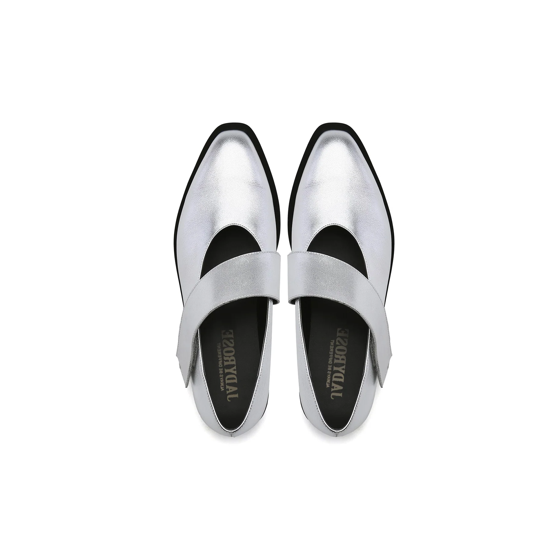 JADY ROSE | SIMPLE AS COMFORT LEATHER FLAT - SILVER - Image 5