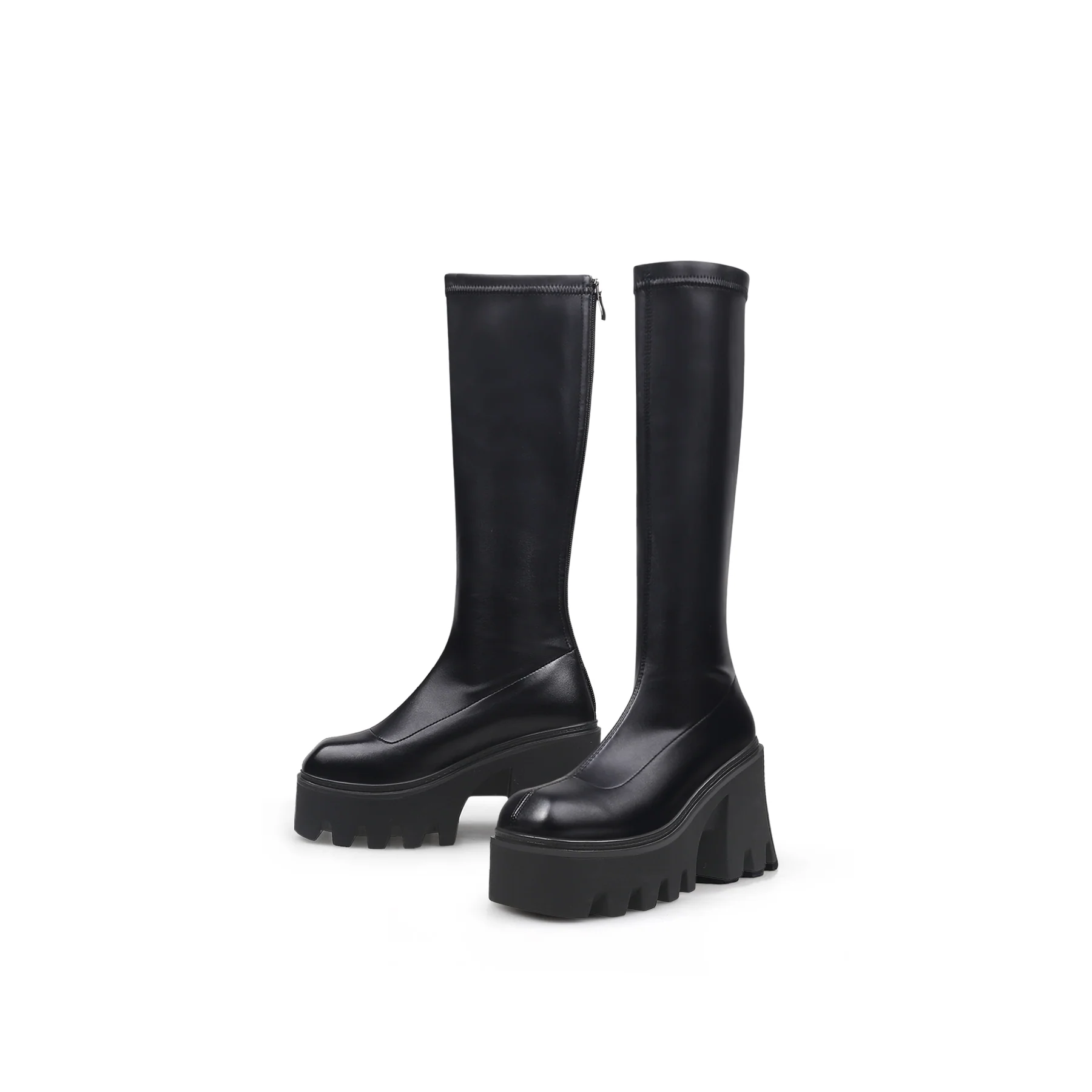 JADYROSE | BLACK CHUNKY HEEL KNEE HIGH BOOT - Image 3
