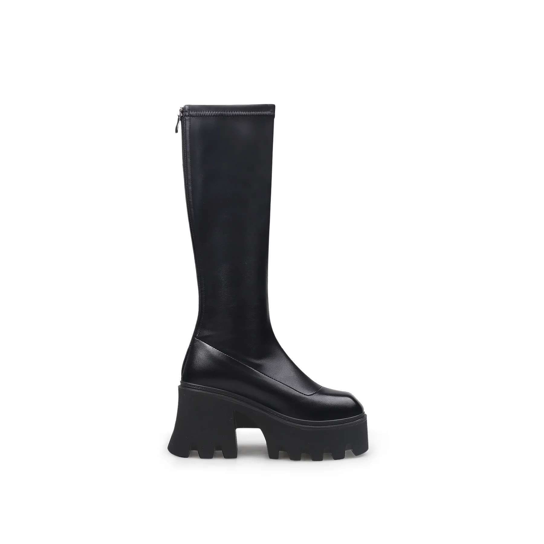 JADYROSE | BLACK CHUNKY HEEL KNEE HIGH BOOT - Image 4