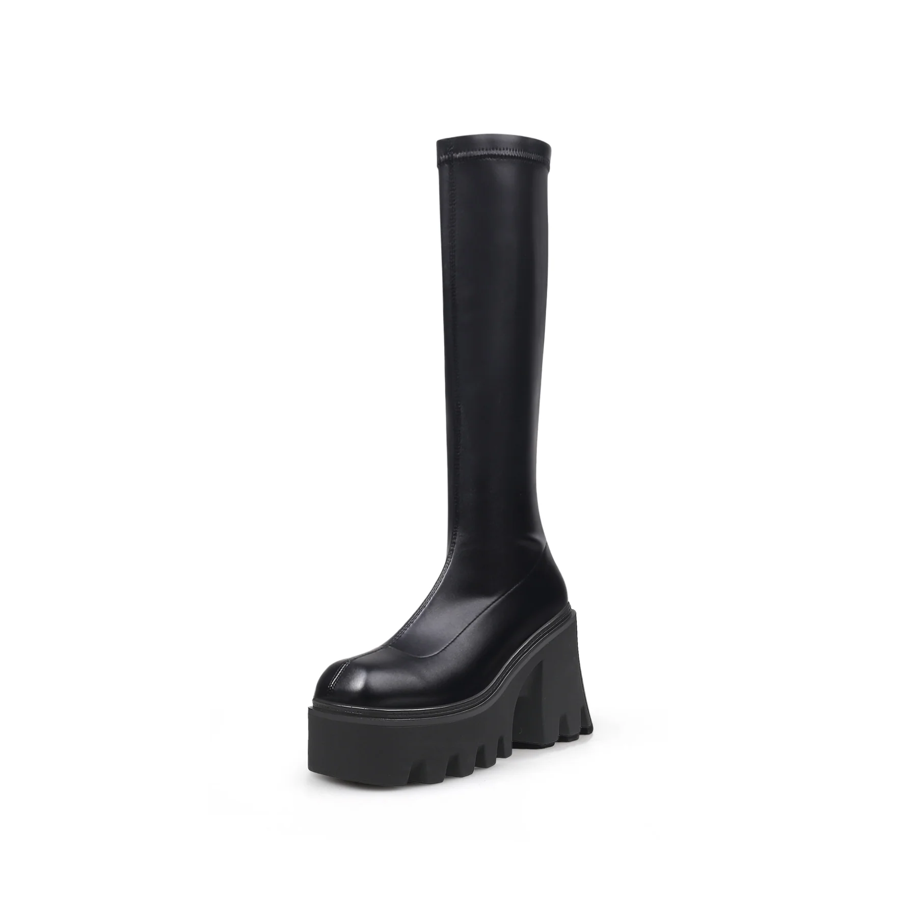 JADYROSE | BLACK CHUNKY HEEL KNEE HIGH BOOT - Image 5