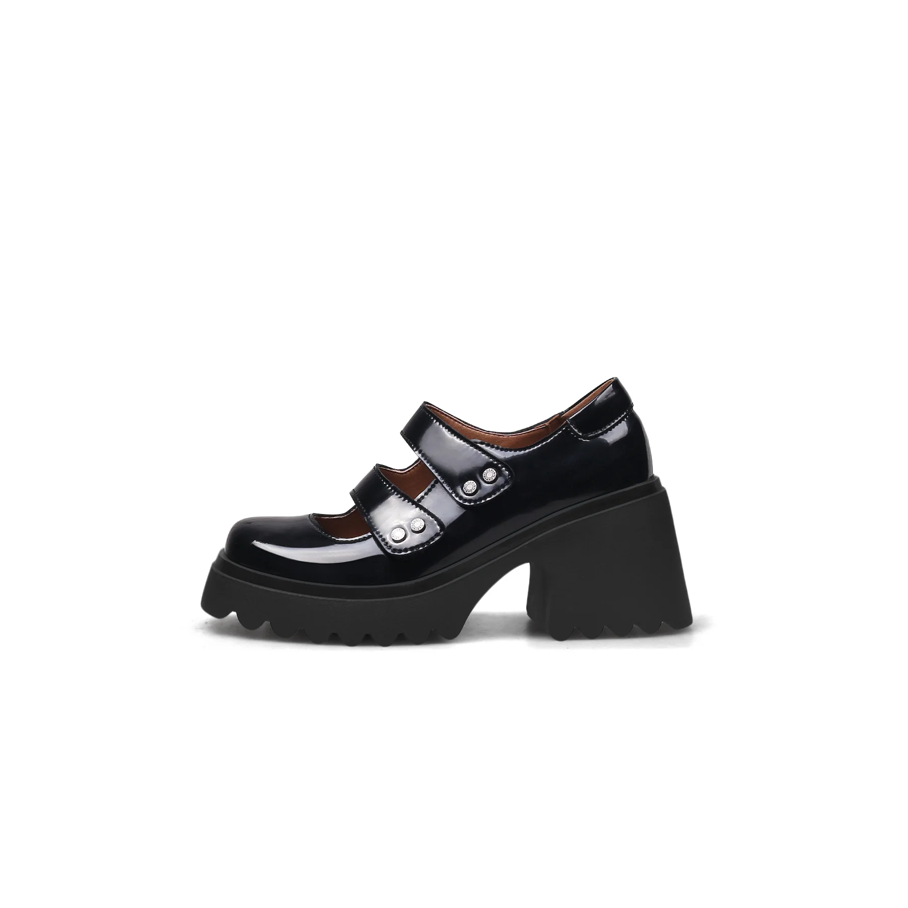 JADYROSE | DOUBLE STRAPS PLATFORM LEATHER LOAFER - Image 3