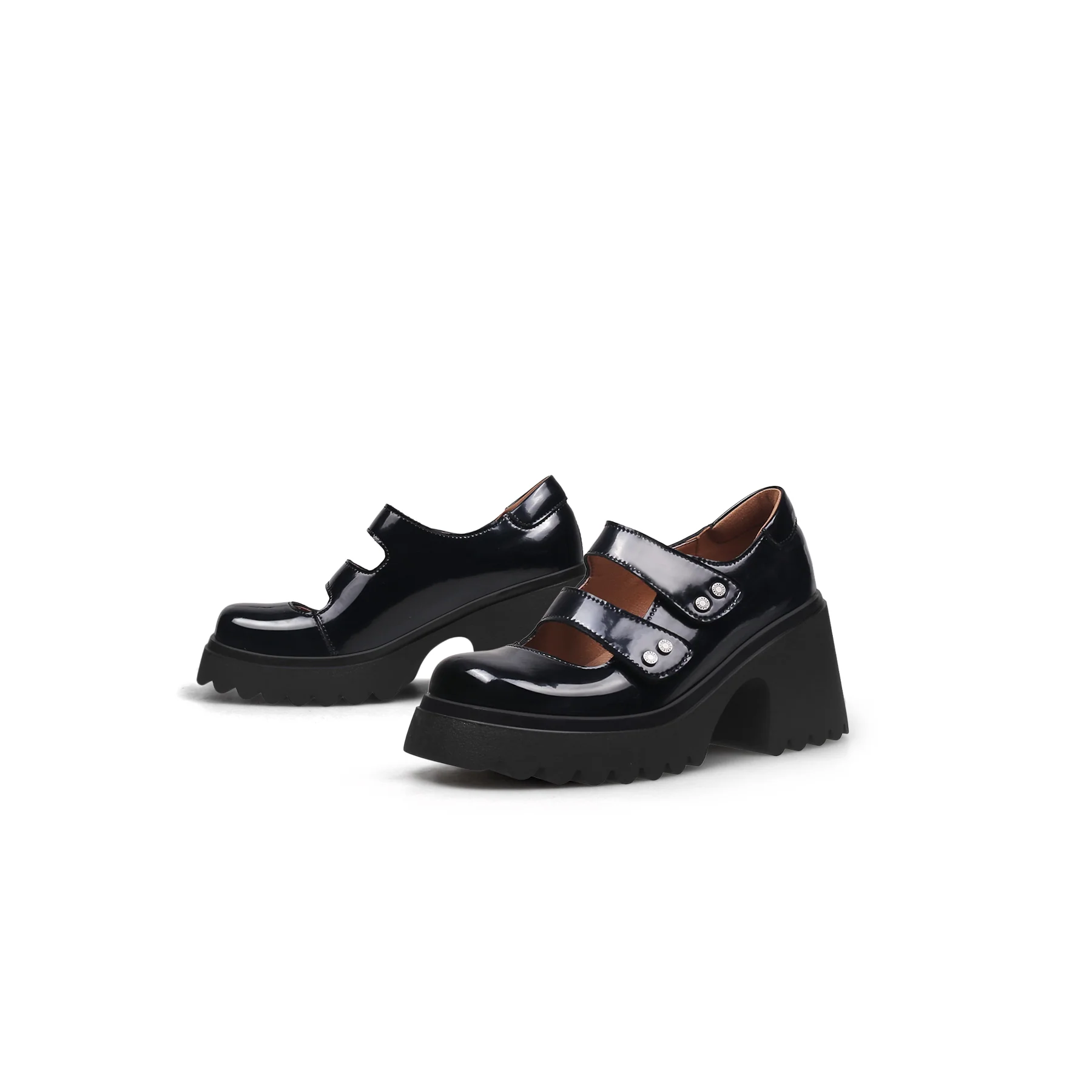 JADYROSE | DOUBLE STRAPS PLATFORM LEATHER LOAFER - Image 4