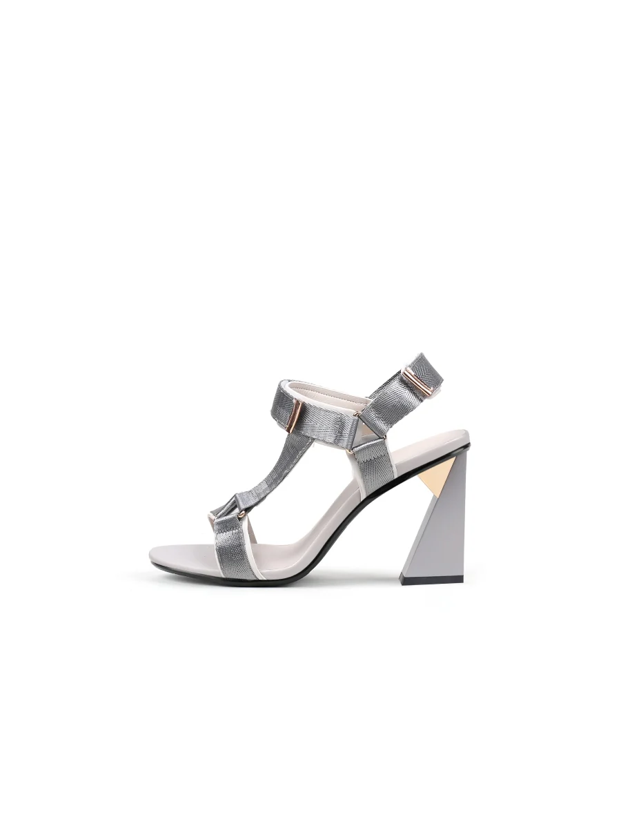 JadyRose | Matador Block Heel Silver Gladiators - Image 5