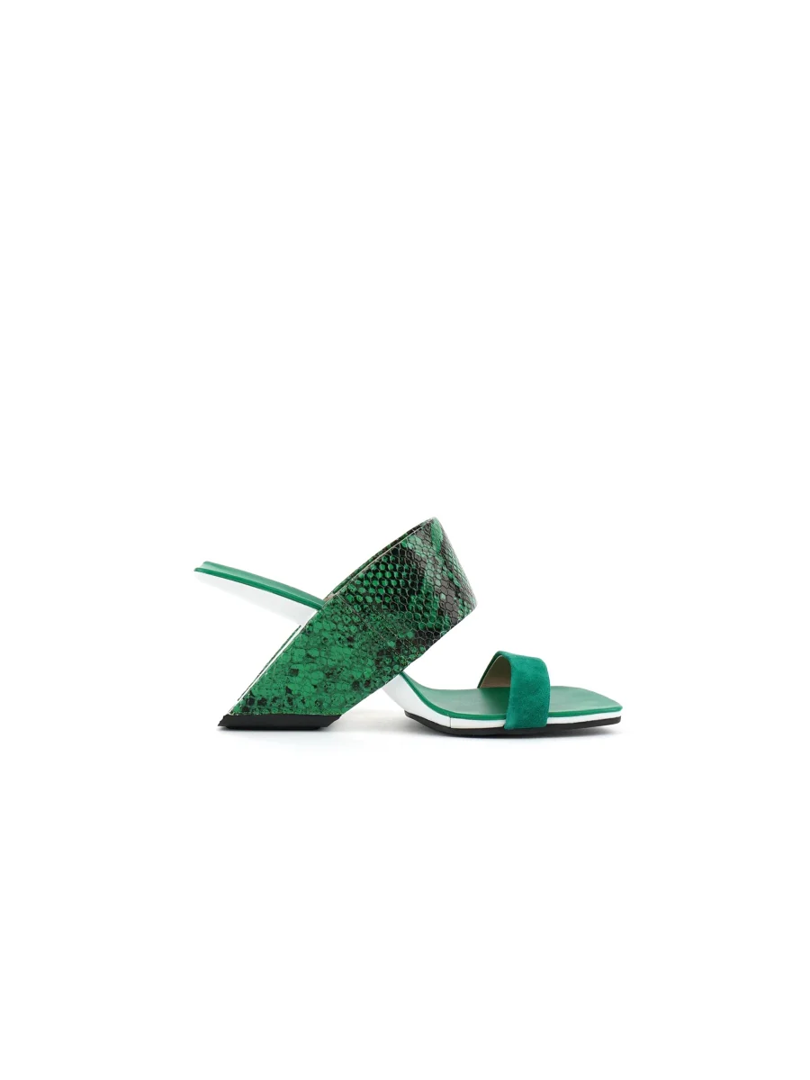 JadyRose | Open-Heel Leather Slide - Green - Image 4