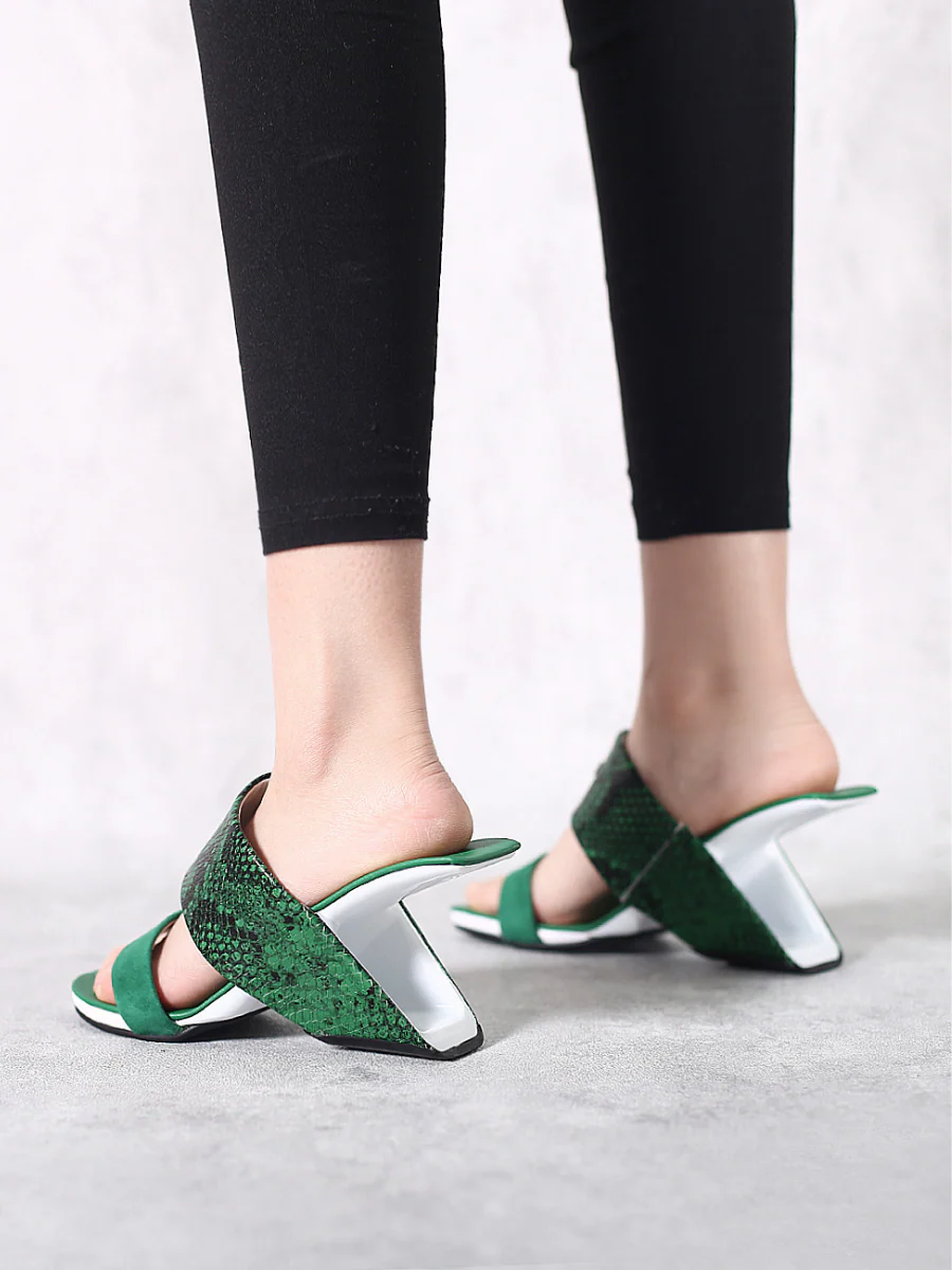 JadyRose | Open-Heel Leather Slide - Green - Image 7