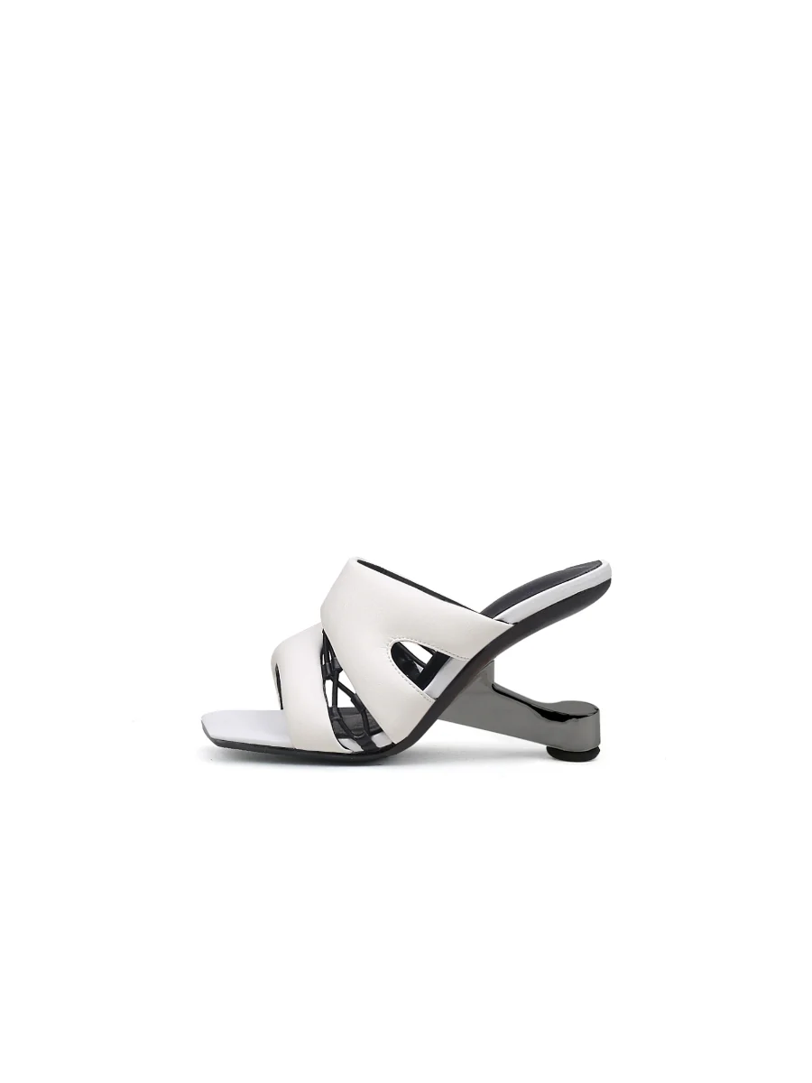 JadyRose | White Croissant Leather Slide - Image 3