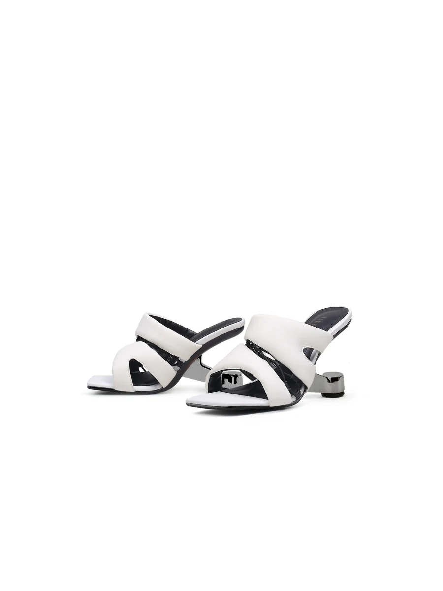 JadyRose | White Croissant Leather Slide - Image 5