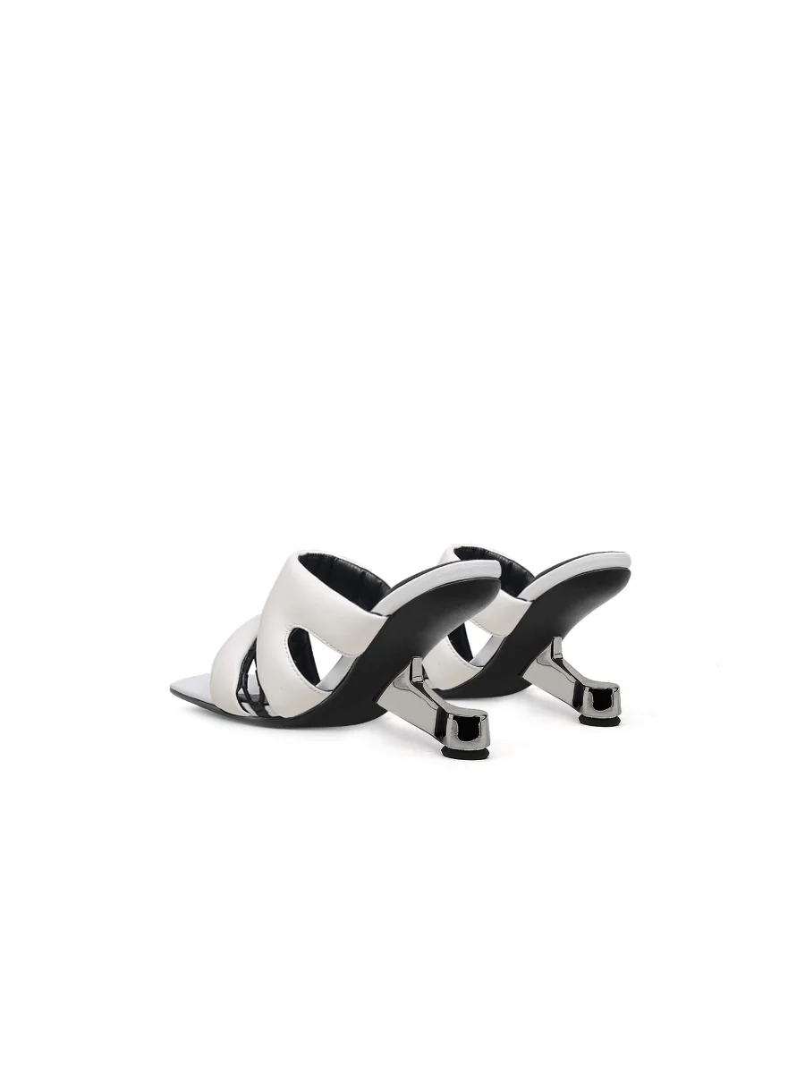 JadyRose | White Croissant Leather Slide - Image 6