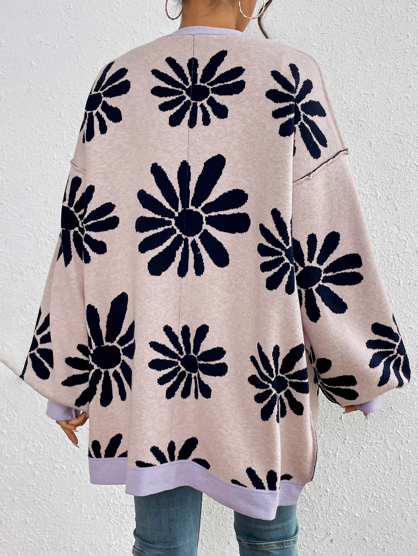Janelle Floral Knit Cardigan - Pink - Image 6