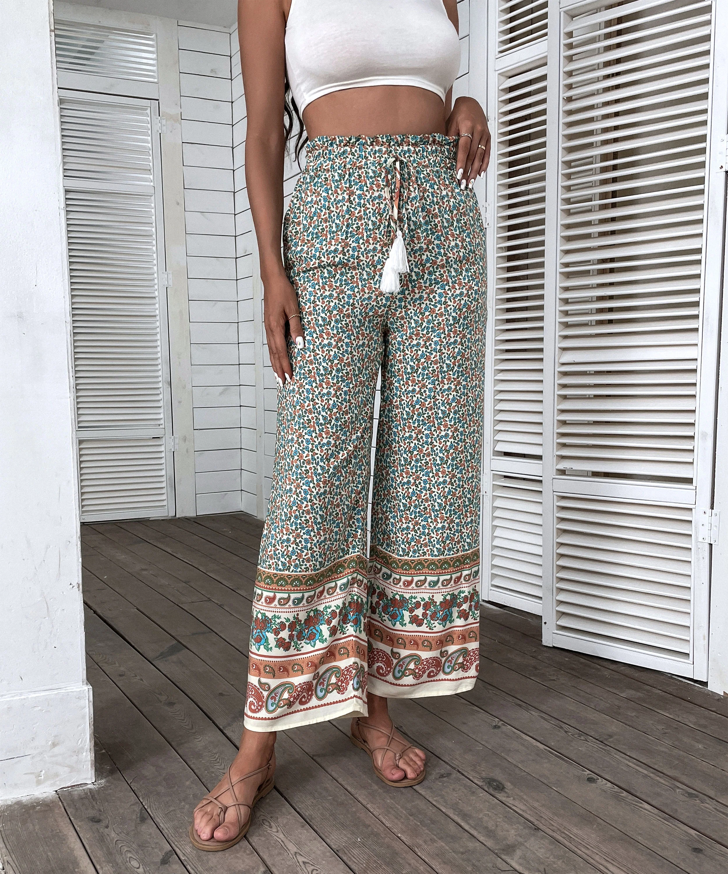 JASMINE CULOTTES PANTS - BLACK PRINT - Image 5