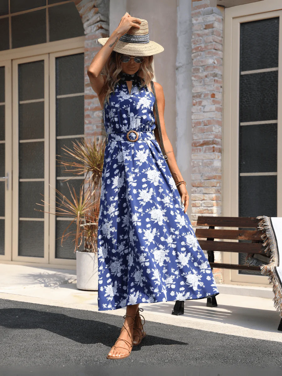 Jazelle Floral Maxi Halter Dress - Image 3