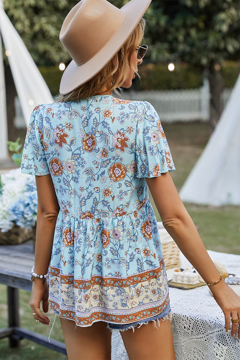 JEN BOHO TOP - BLUE - Image 6