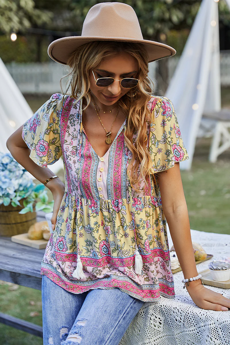 JEN BOHO TOP - YELLOW - Image 4