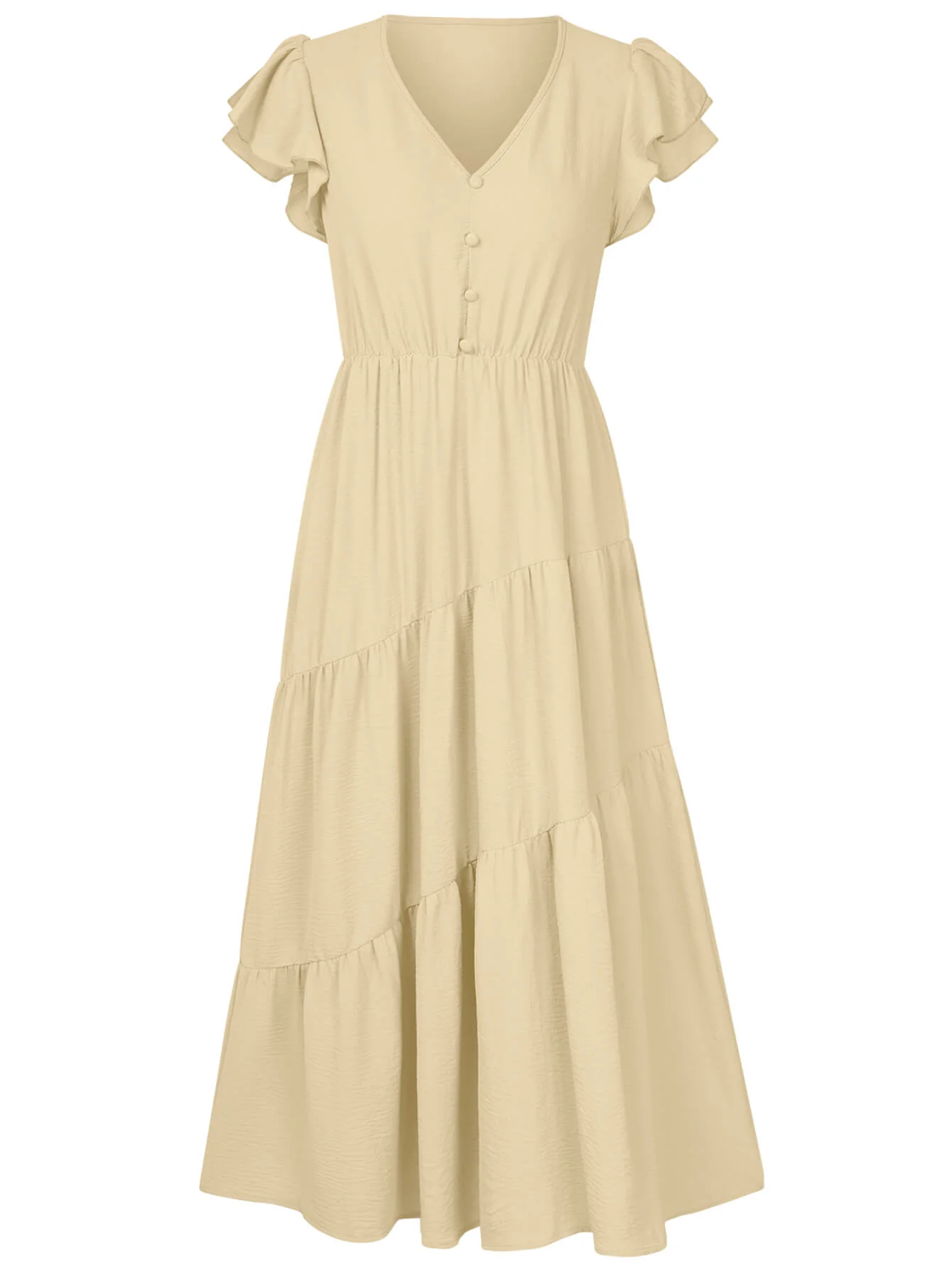 Joyful Tiered Maxi Dress - Aprciot - Image 7