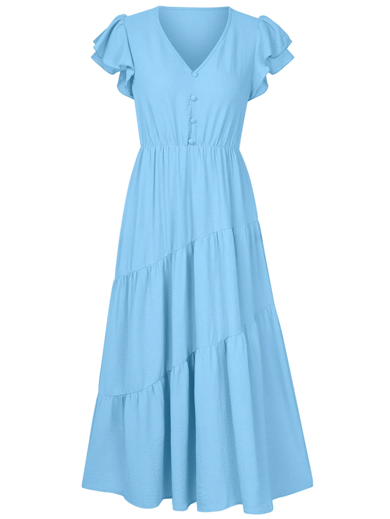 Joyful Tiered Maxi Dress - Blue - Image 7