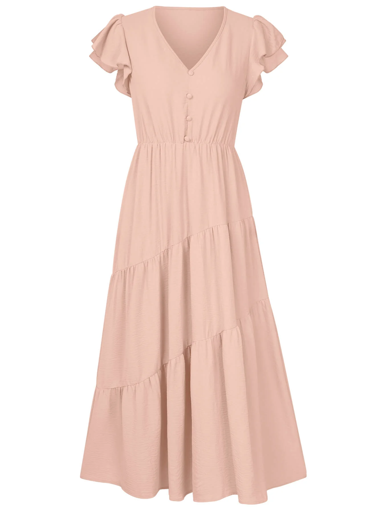 Joyful Tiered Maxi Dress - Pink - Image 7