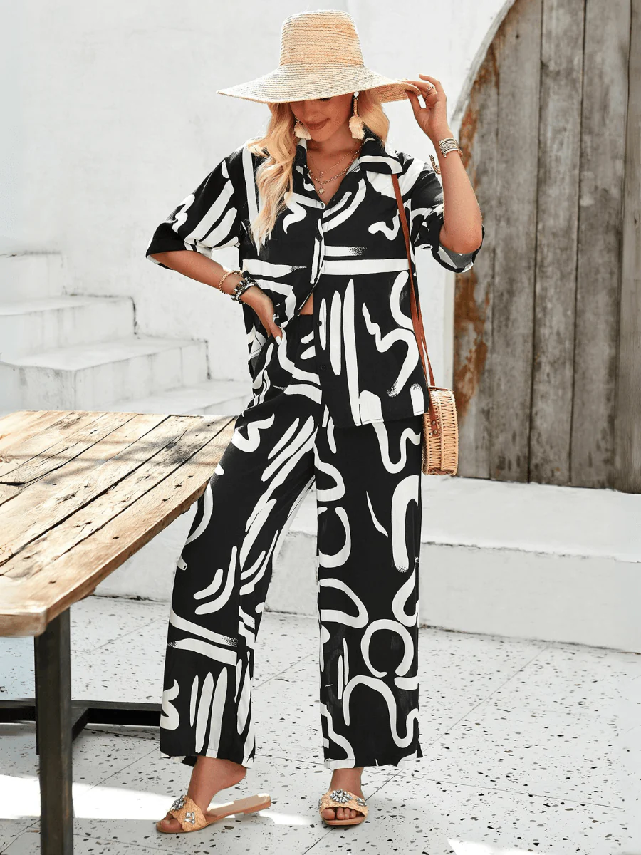 Kaia Tropical Matching Set - Black