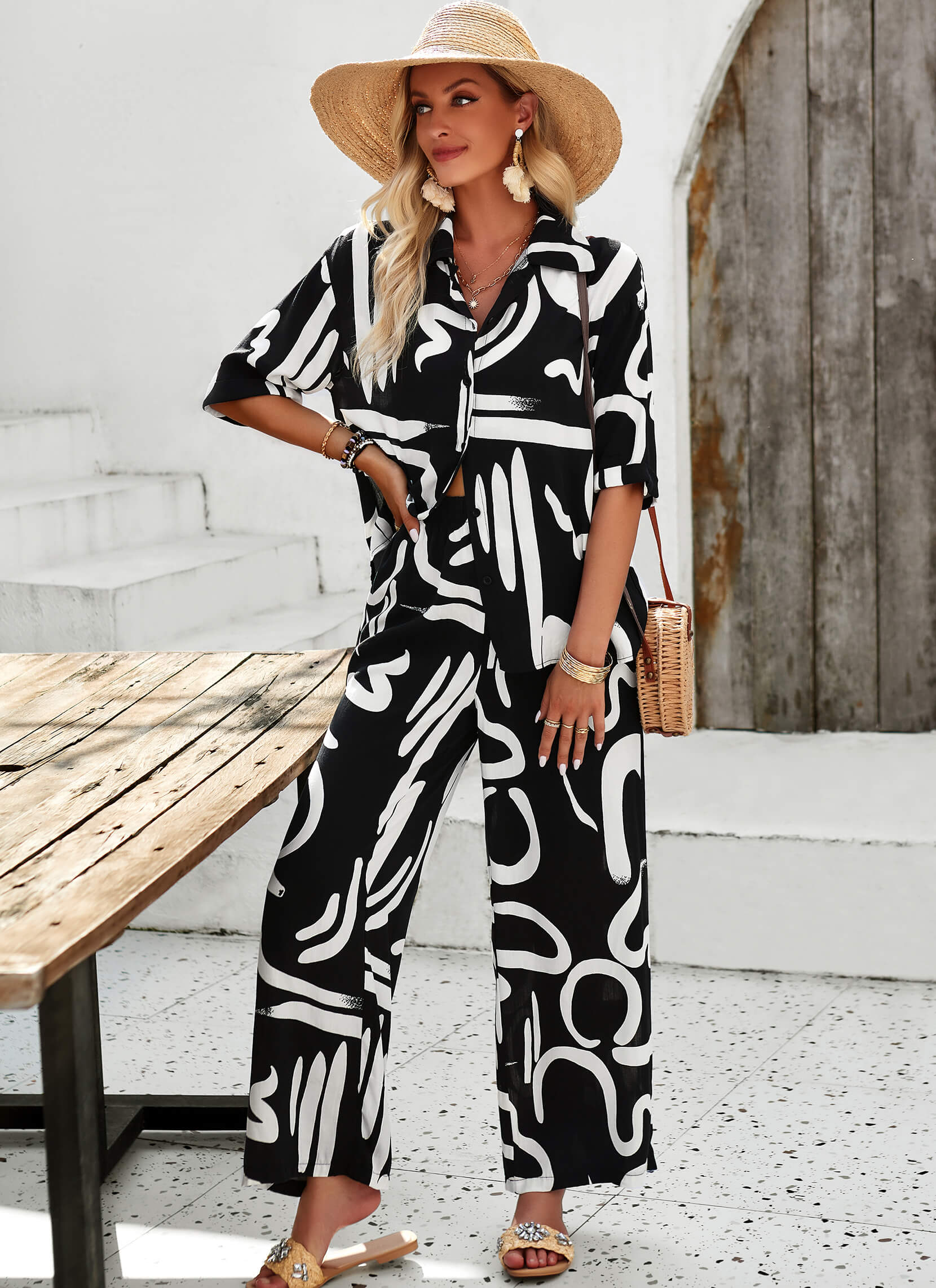 Kaia Tropical Matching Set - Black - Image 2