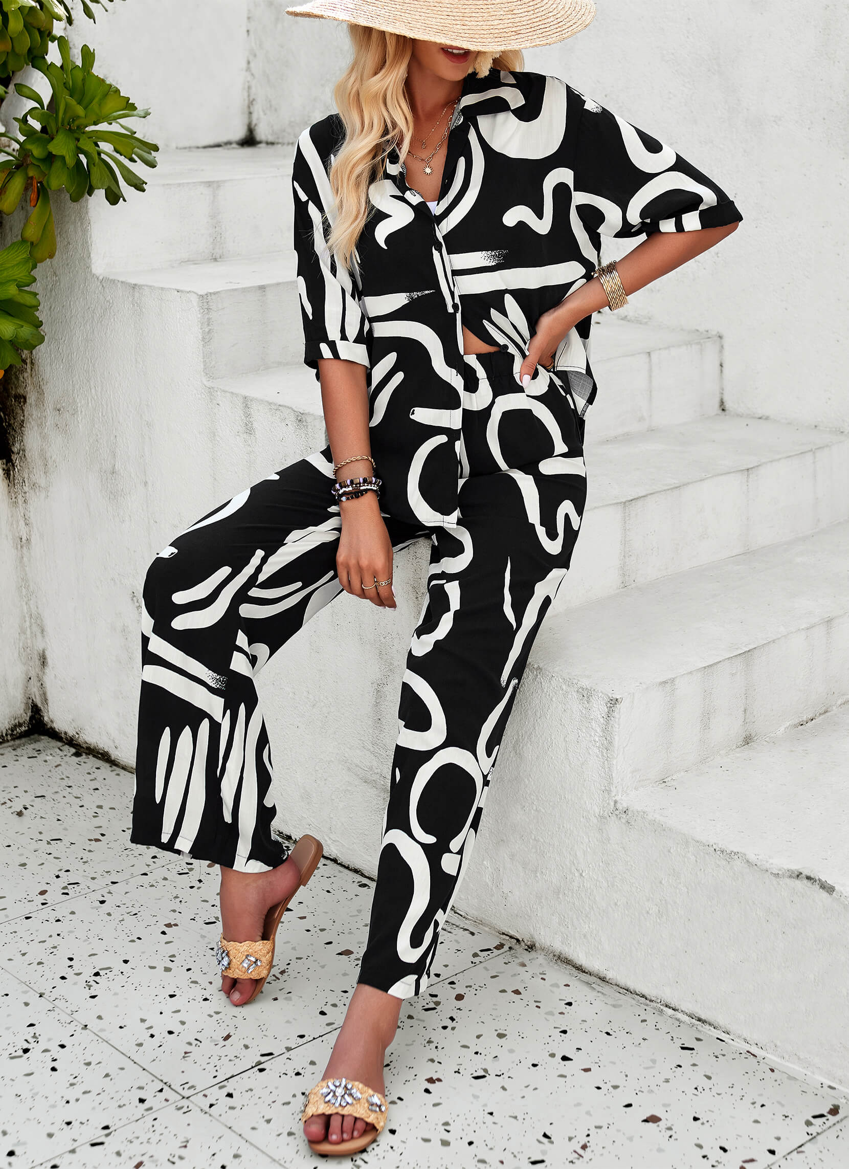 Kaia Tropical Matching Set - Black - Image 6