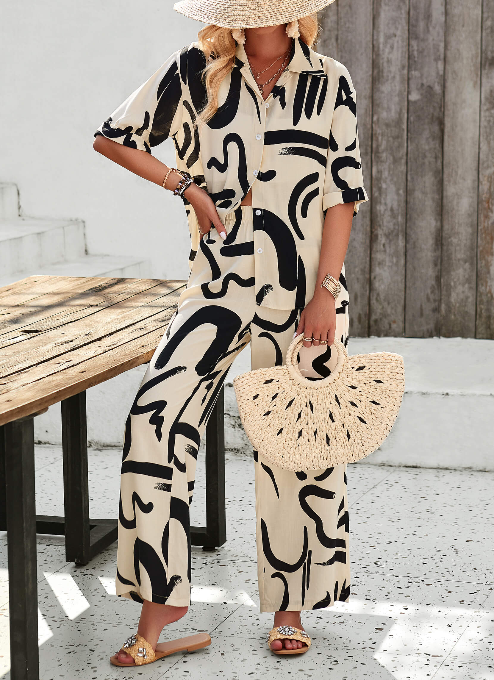 Kaia Tropical Matching Set - Khaki - Image 4