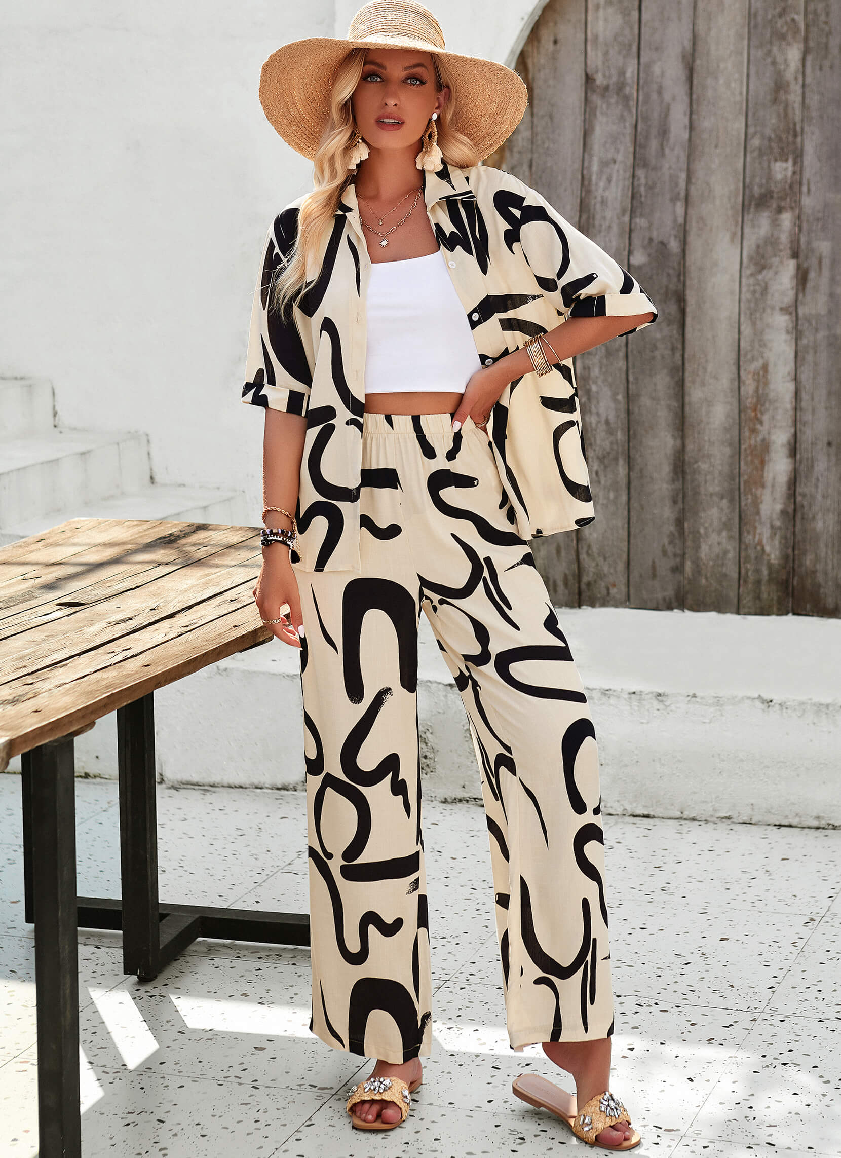 Kaia Tropical Matching Set - Khaki - Image 6
