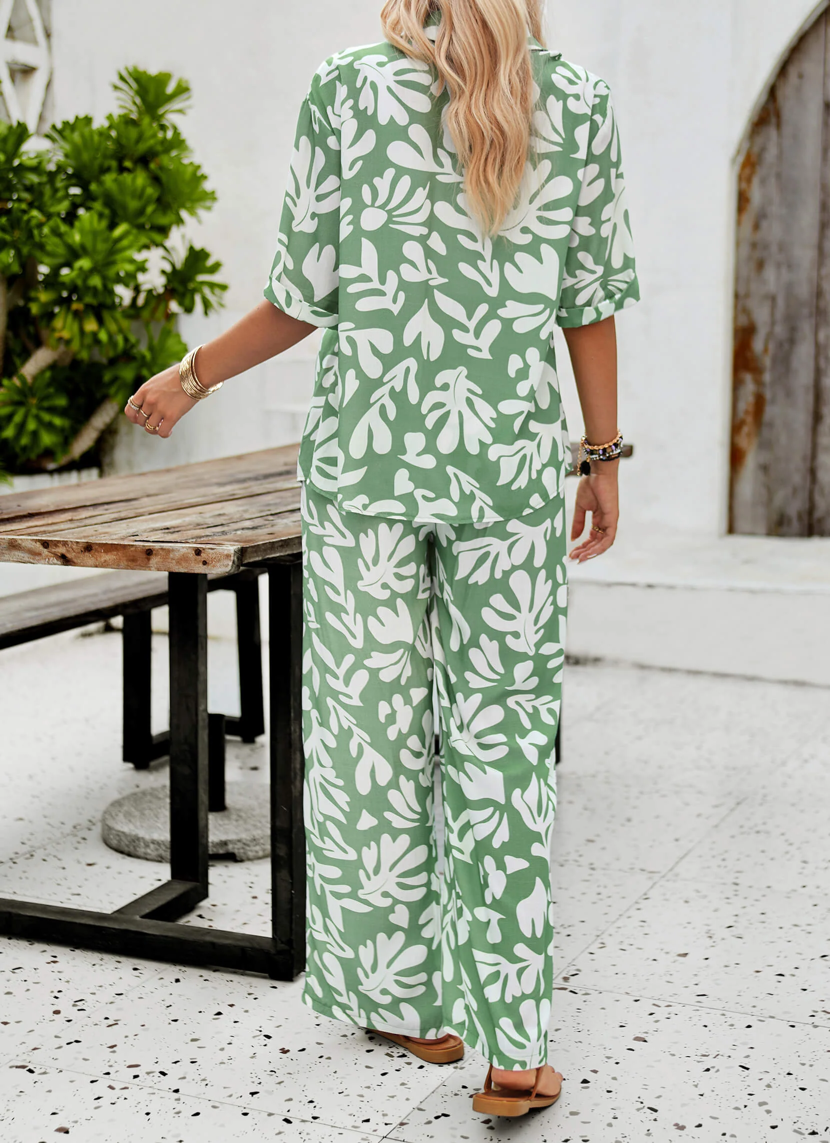 Kaia Tropical Matching Set - Sage - Image 3