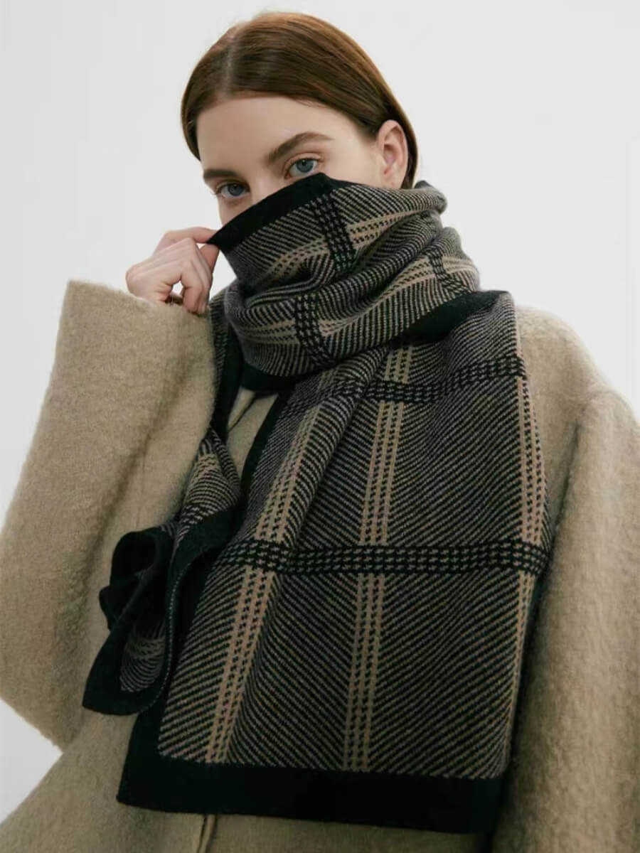 Karri Cotton Plaid Scarf - Black - Image 2