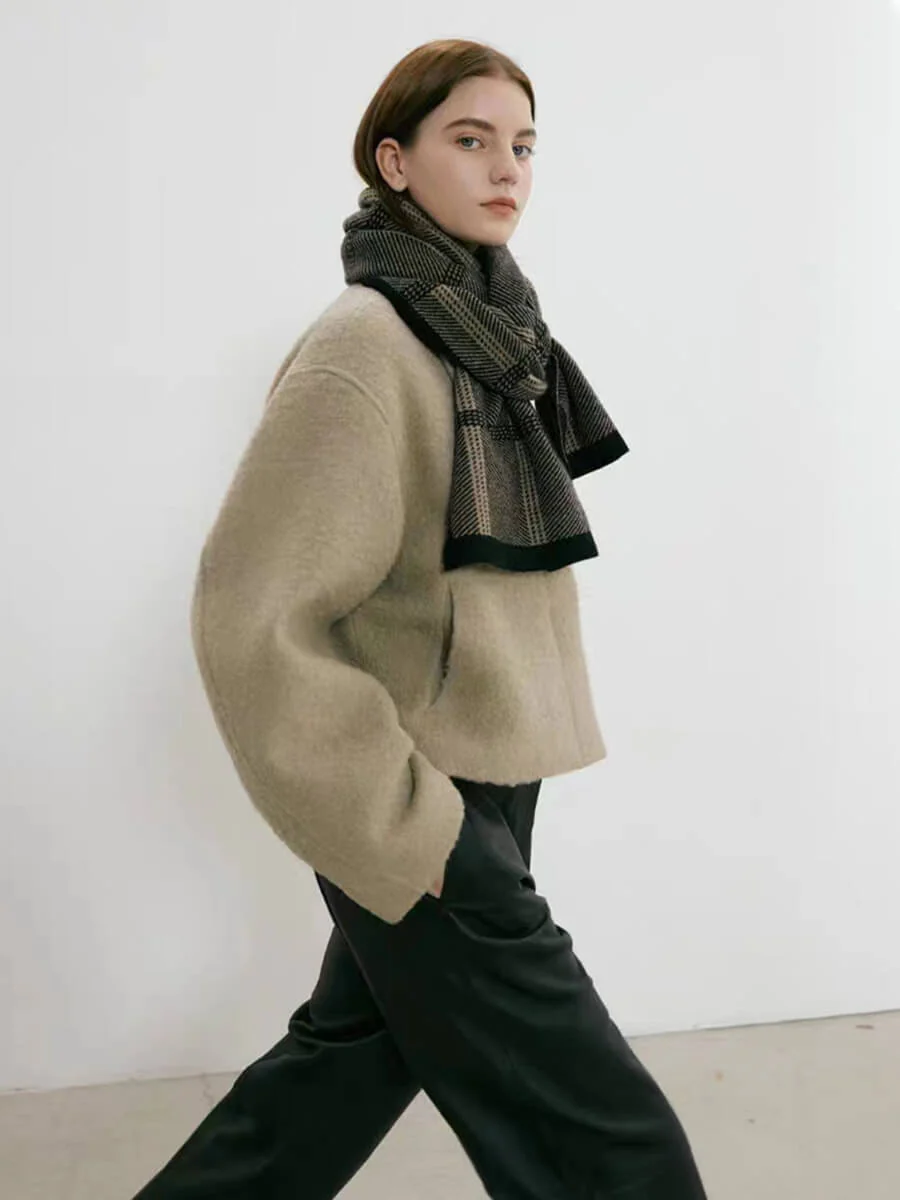Karri Cotton Plaid Scarf - Black - Image 6
