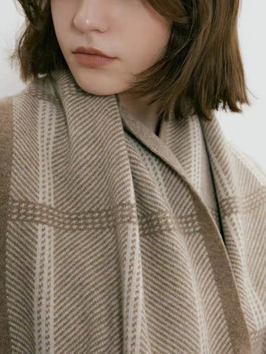 Karri Cotton Plaid Scarf - Khaki - Image 4