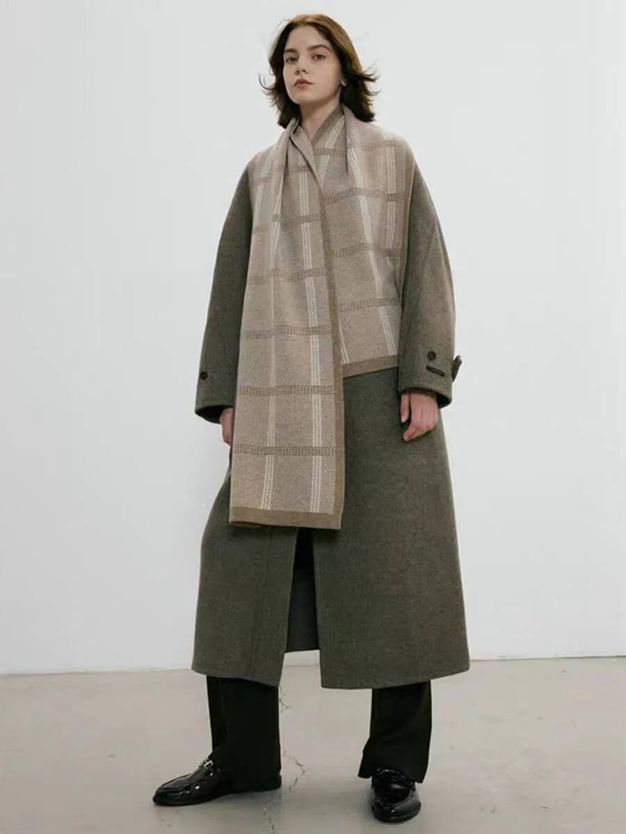 Karri Cotton Plaid Scarf - Khaki - Image 5