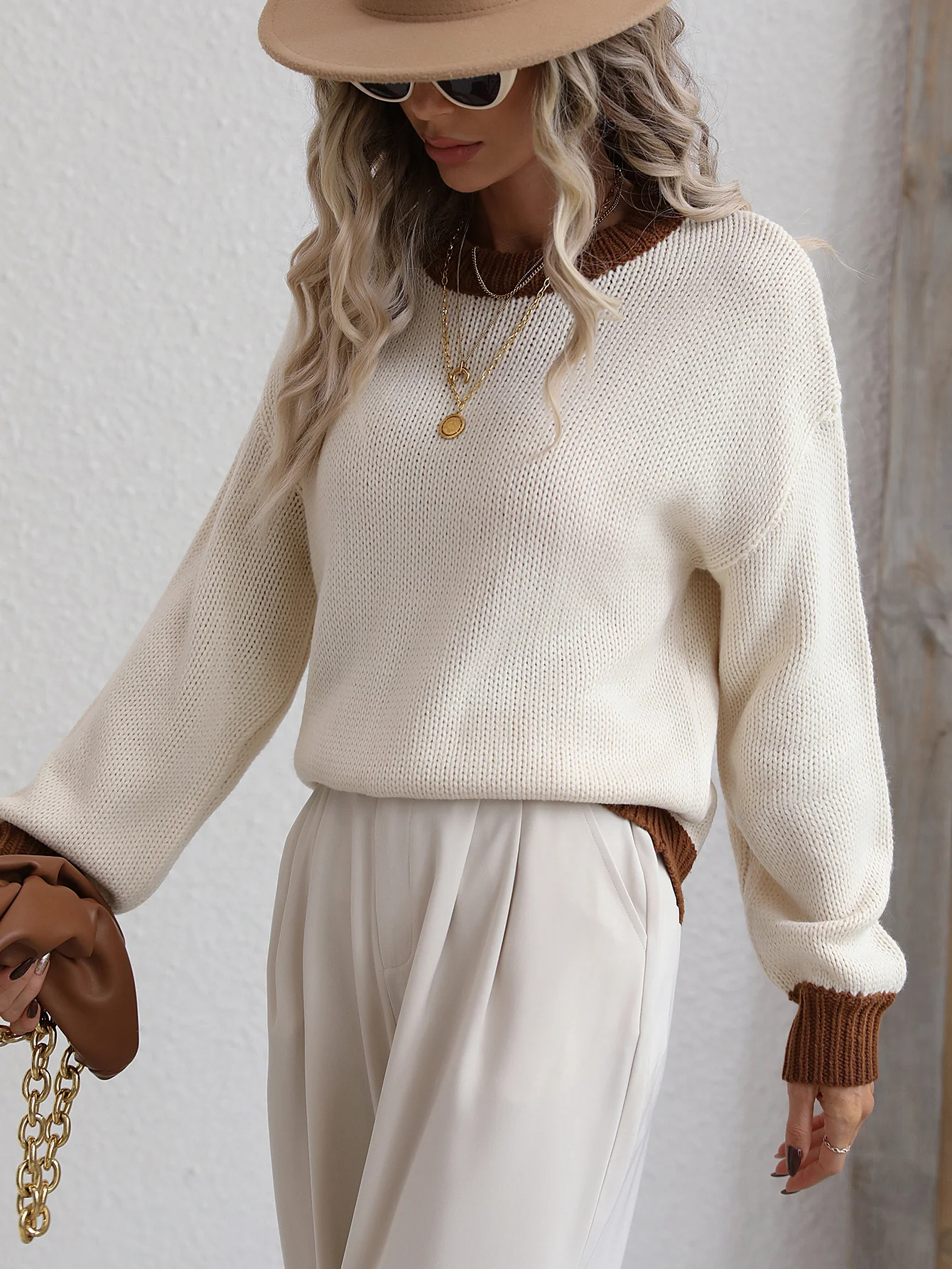 KASMERE KNIT SWEATER - BROWN - Image 5