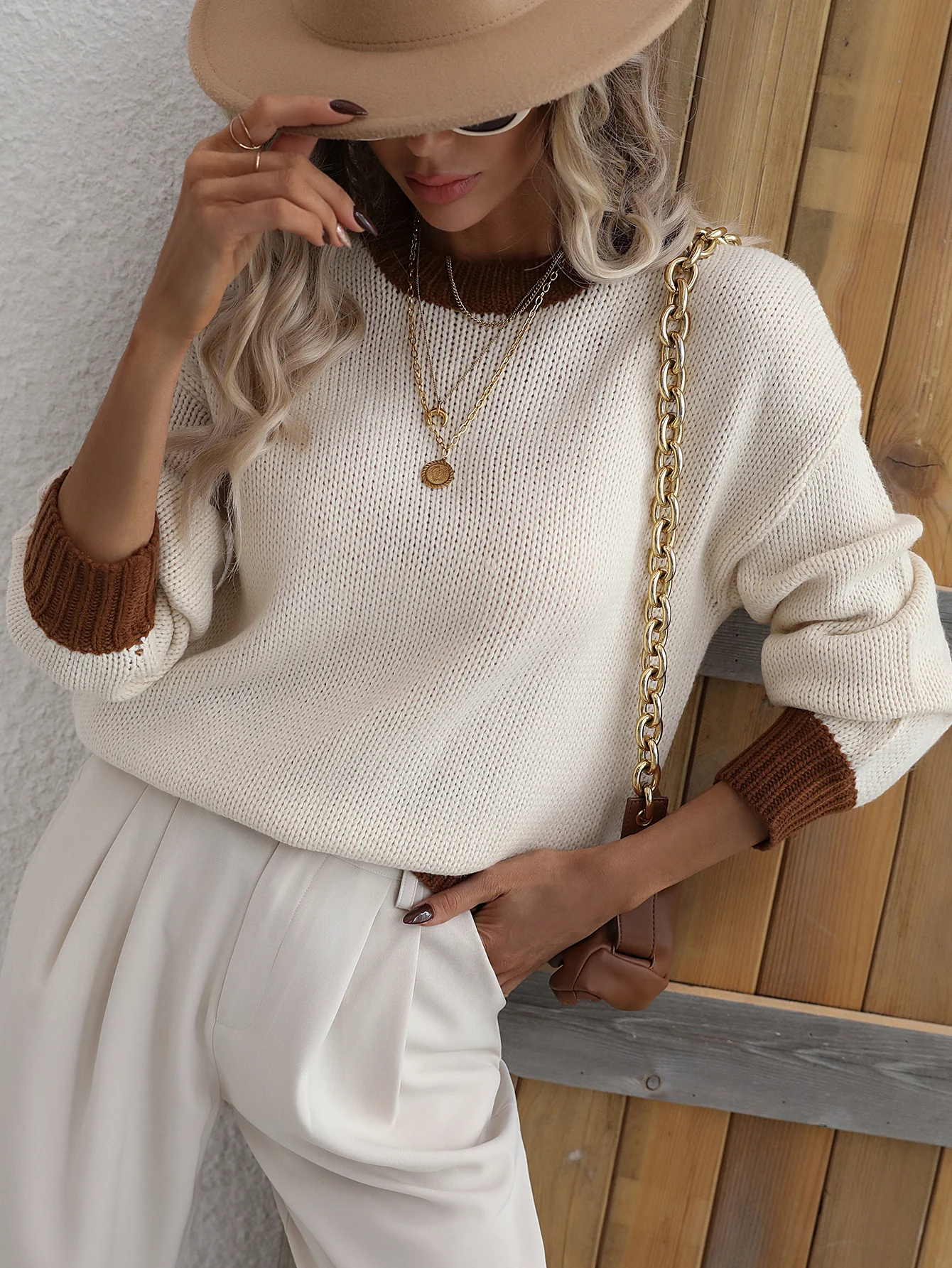 KASMERE KNIT SWEATER - BROWN - Image 7