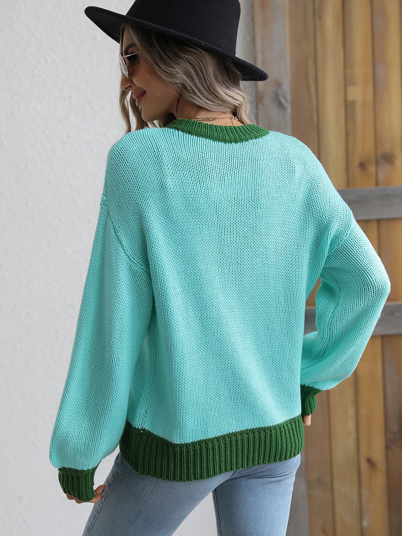 KASMERE KNIT SWEATER - TURQUOISE - Image 3