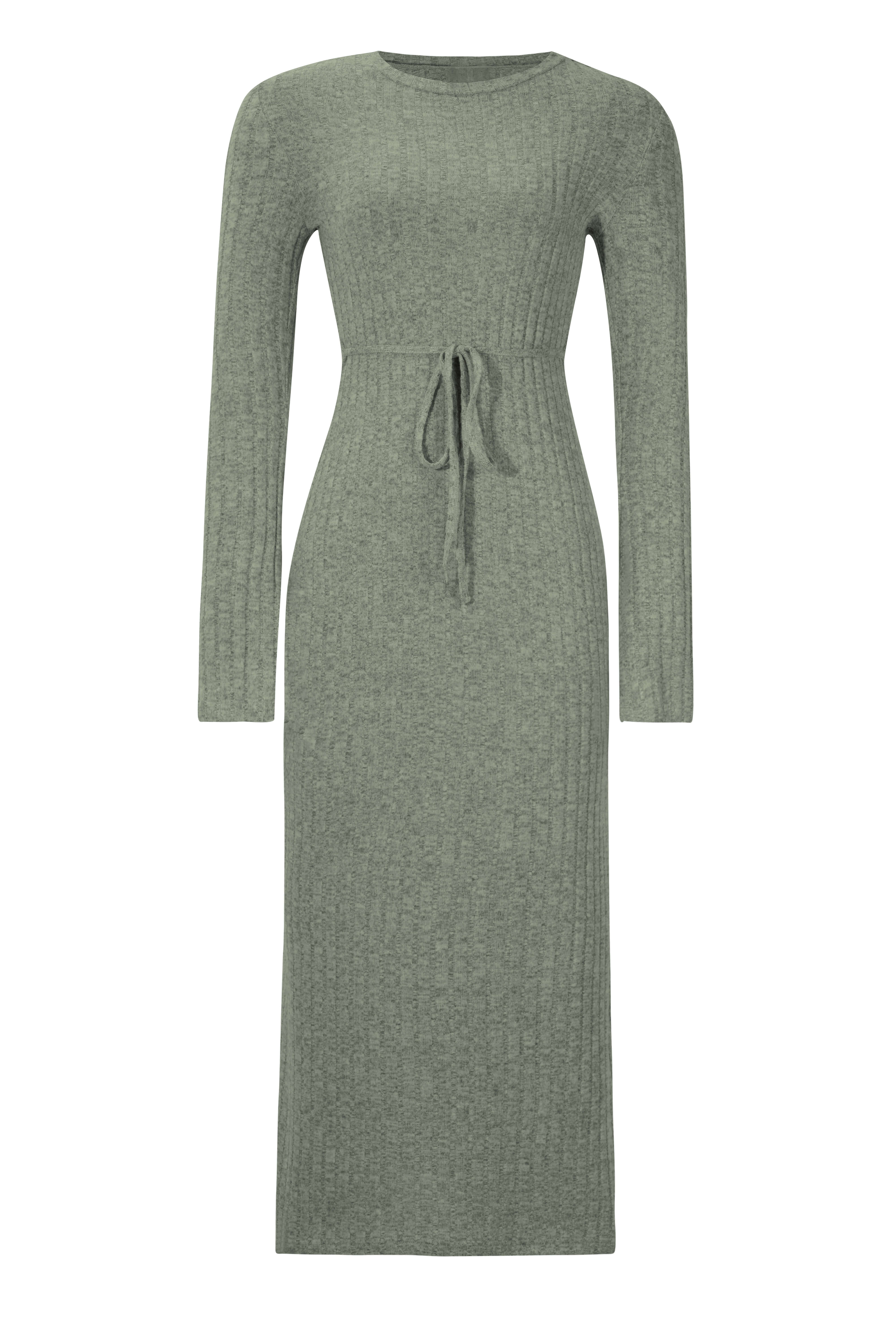 Kaylen Long Sleeve Ribbed Knit Maxi Dress - Sage - Image 8