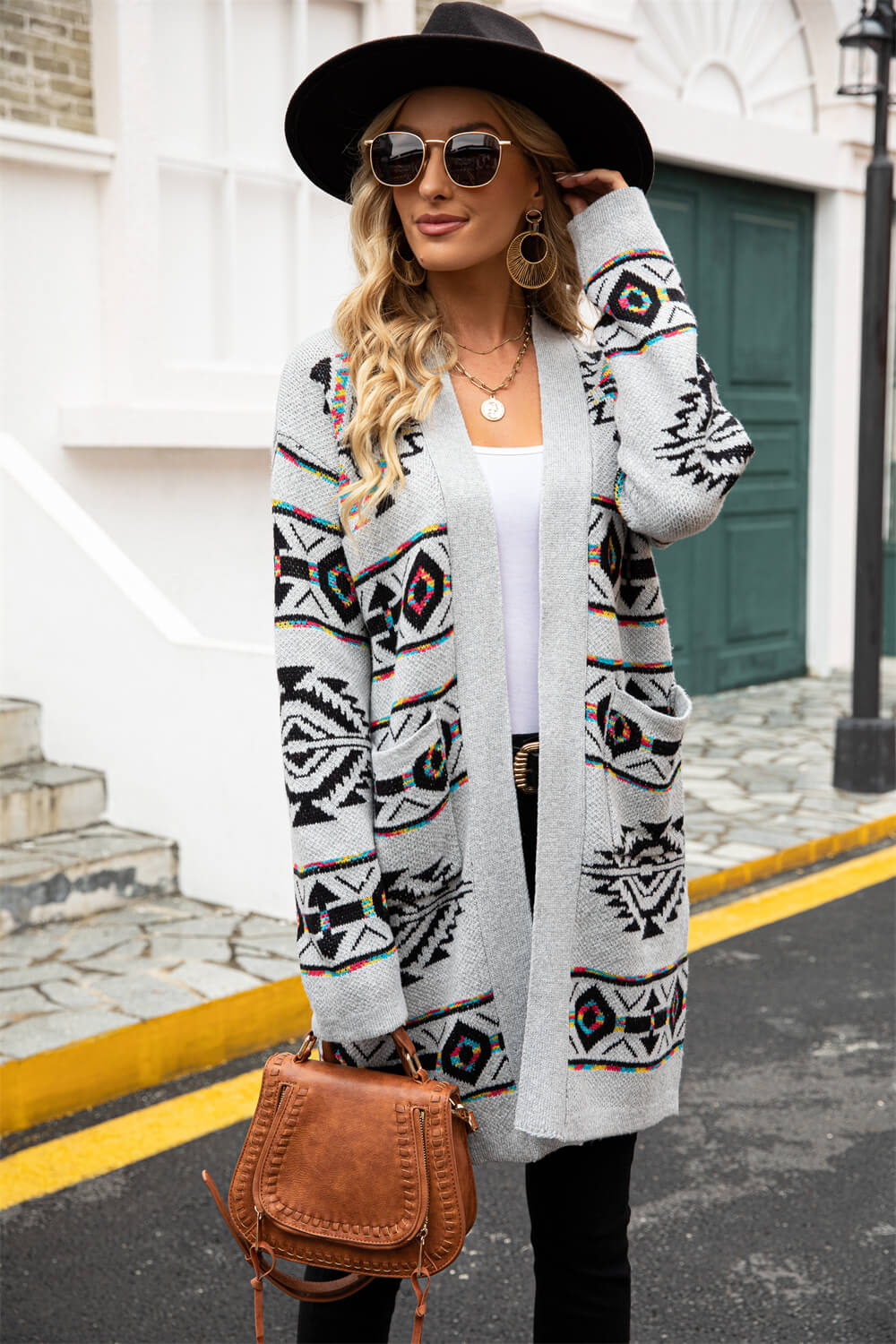 Kinglsey Open Front Knit Cardigan - Grey - Image 2