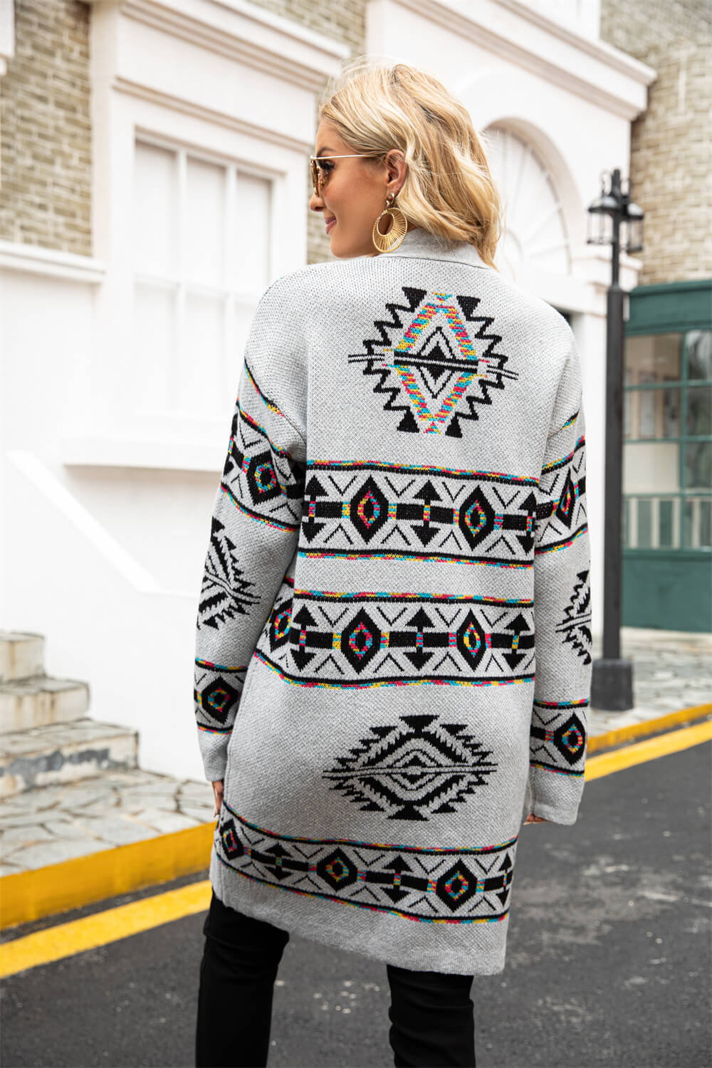 Kinglsey Open Front Knit Cardigan - Grey - Image 4