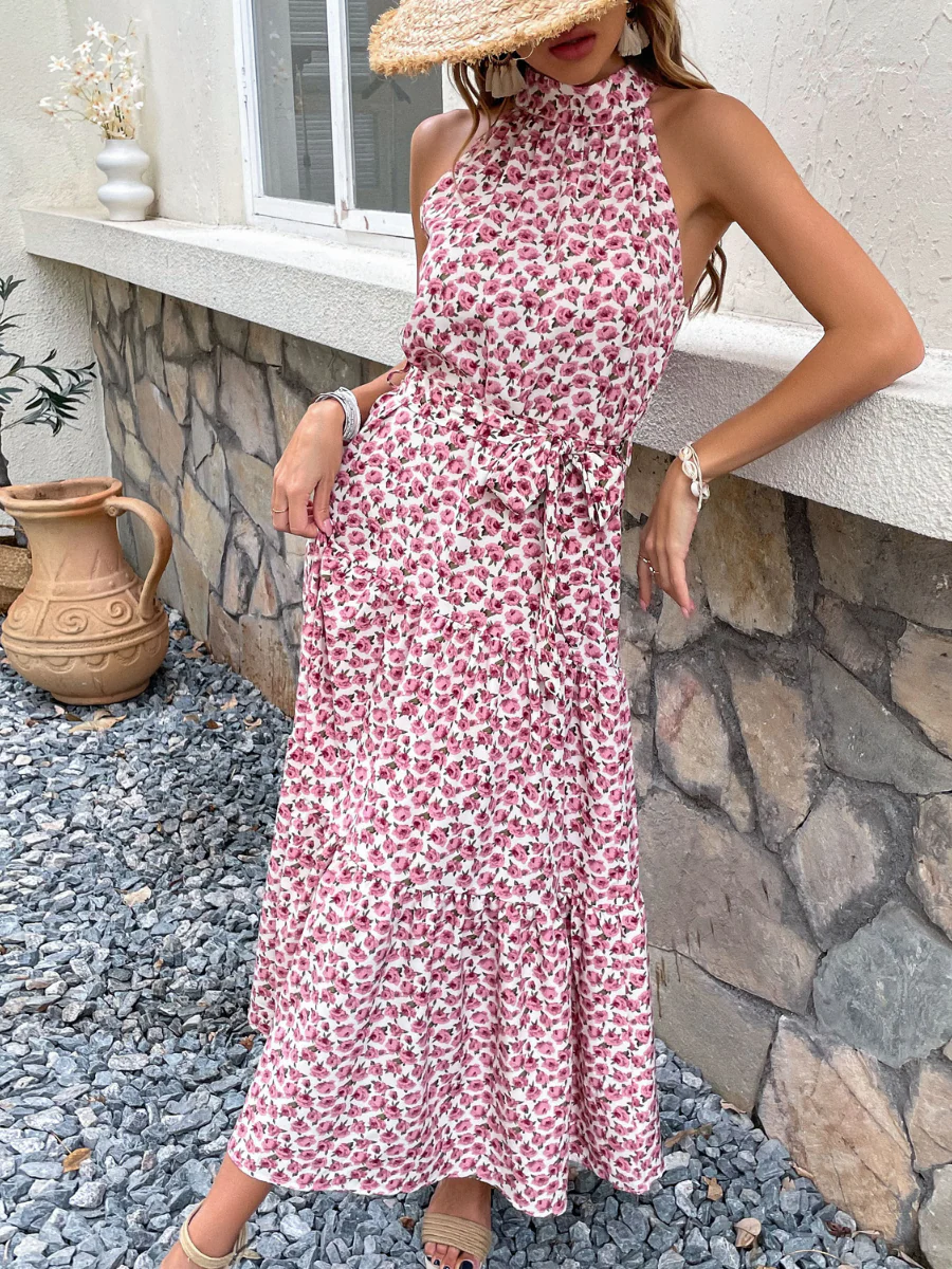 KOBI MIDI DRESS - PINK FLORAL - Image 4
