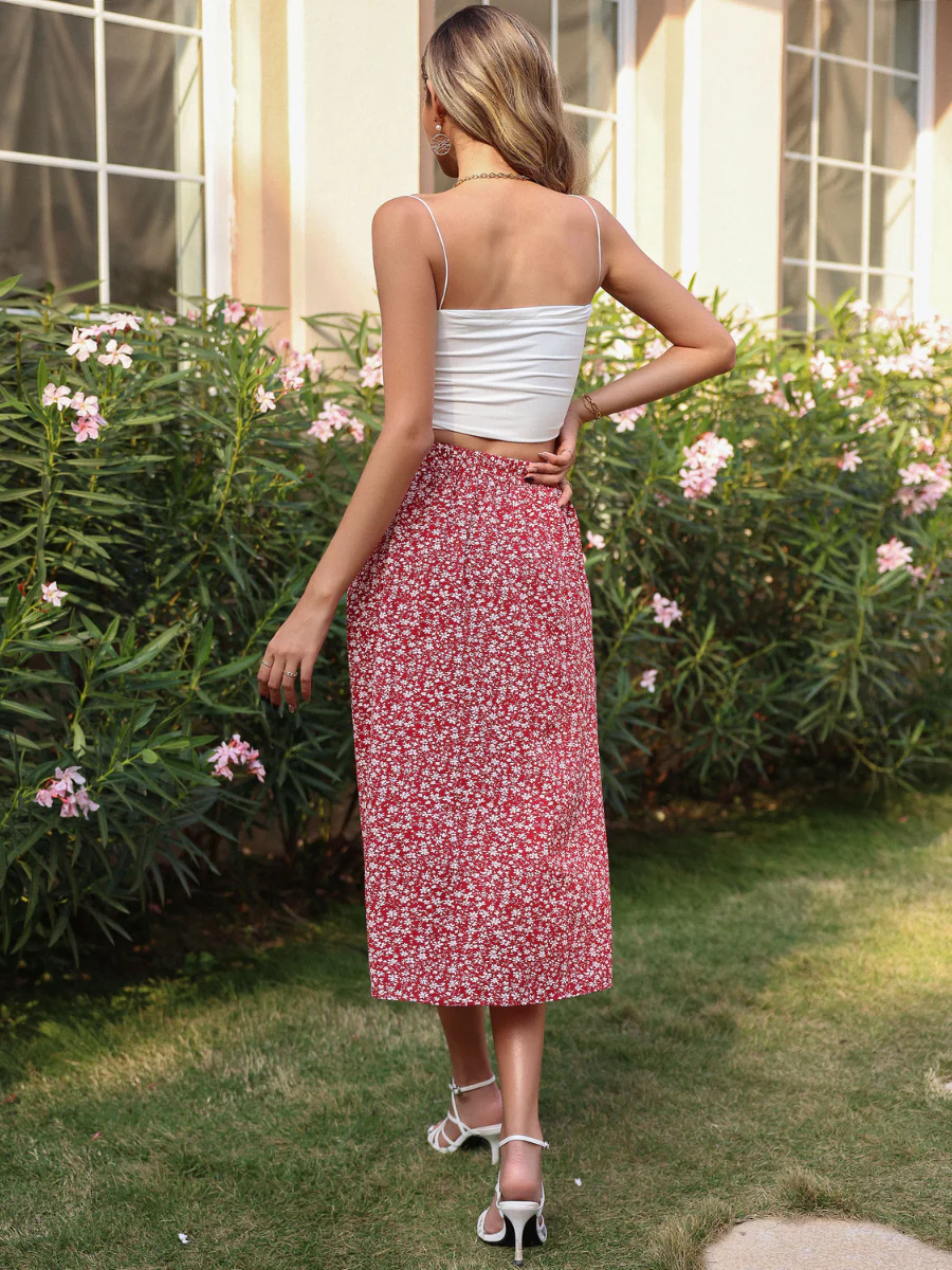 KORRINE SKIRT - RED PRINT - Image 3