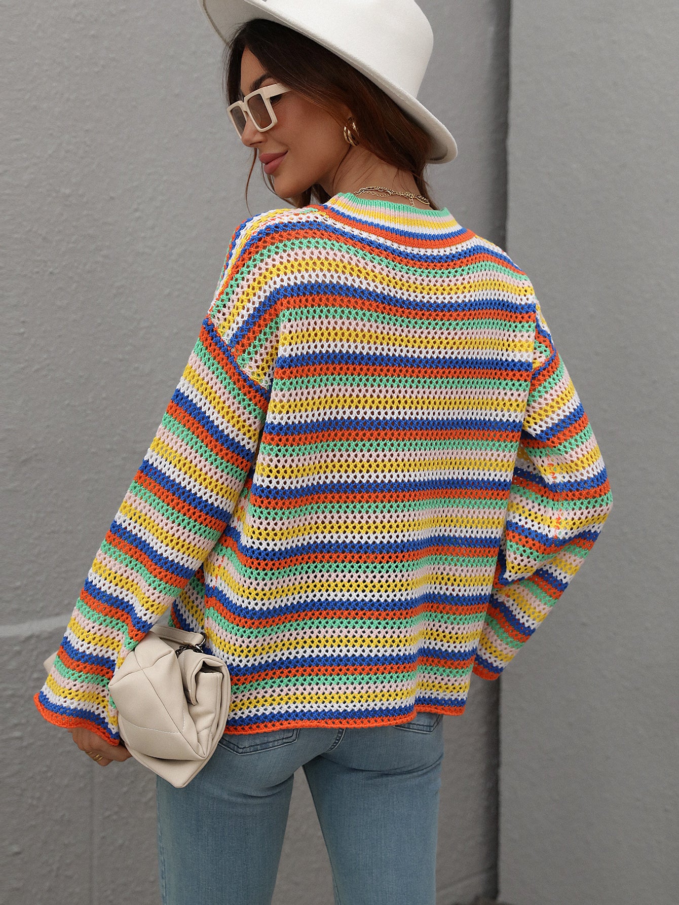 LALLIE KNIT TOP - YELLOW STRIPE PRINT - Image 3