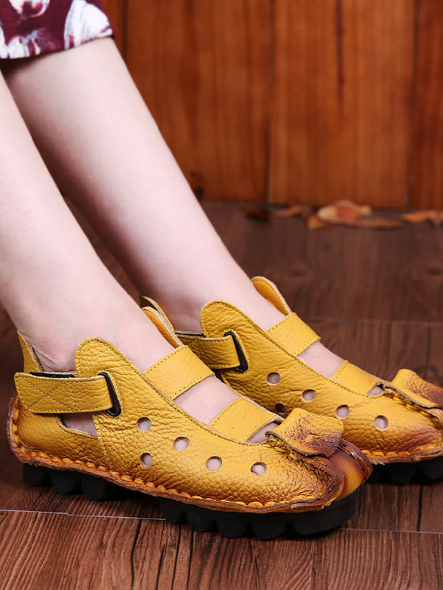 Rumour Has It | Leather Strappy Agape Cut Out Deco Sandals - Image 10
