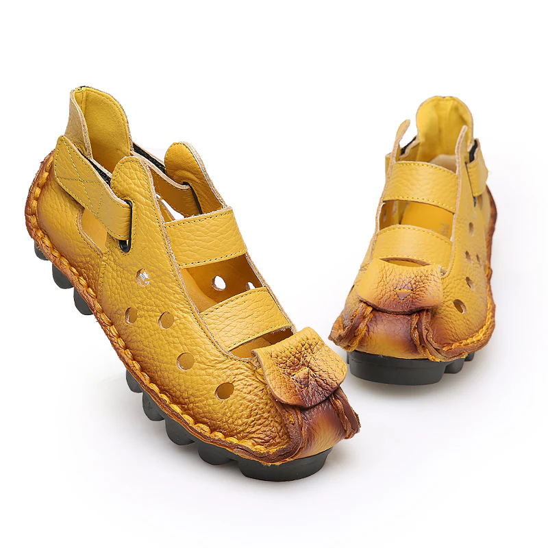 Rumour Has It | Leather Strappy Agape Cut Out Deco Sandals - Image 14