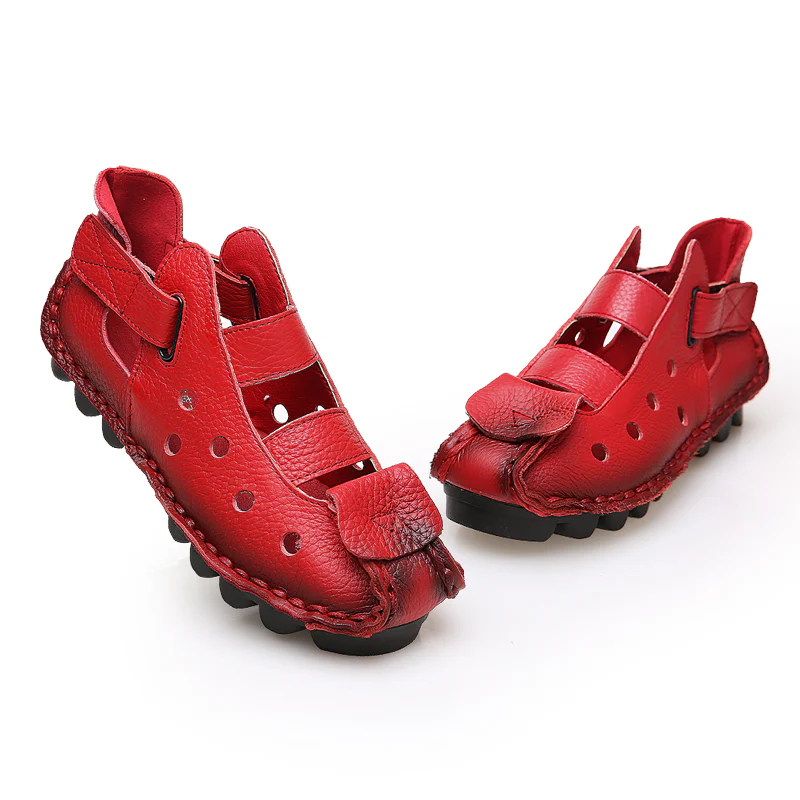 Rumour Has It | Leather Strappy Agape Cut Out Deco Sandals - Image 2
