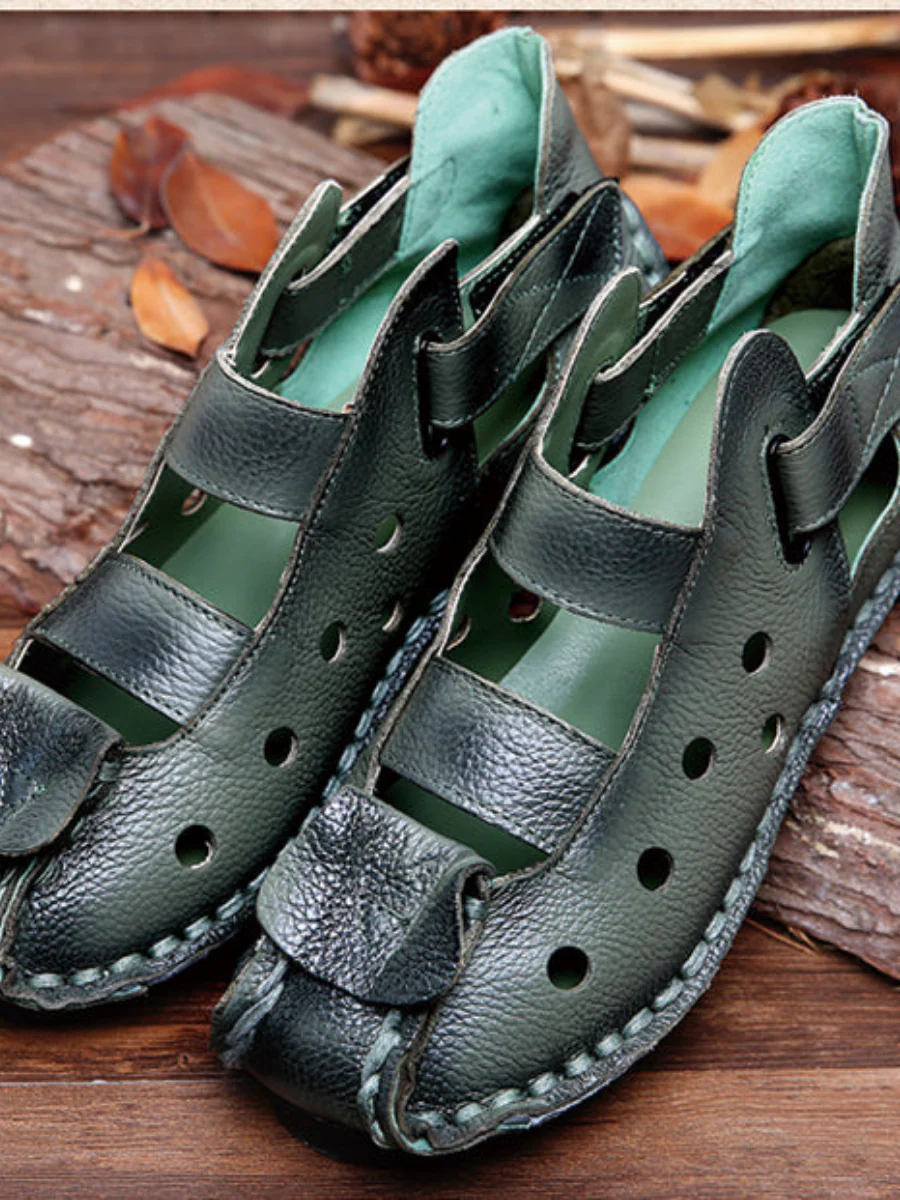 Rumour Has It | Leather Strappy Agape Cut Out Deco Sandals - Image 6