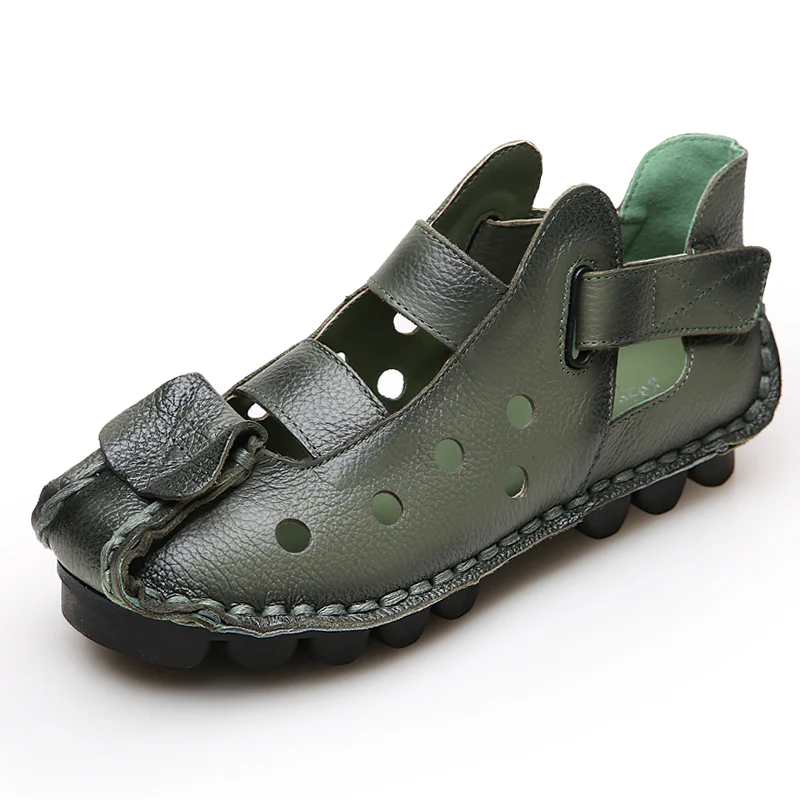Rumour Has It | Leather Strappy Agape Cut Out Deco Sandals - Image 7