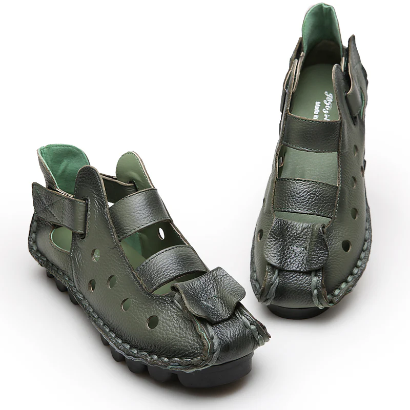 Rumour Has It | Leather Strappy Agape Cut Out Deco Sandals - Image 9