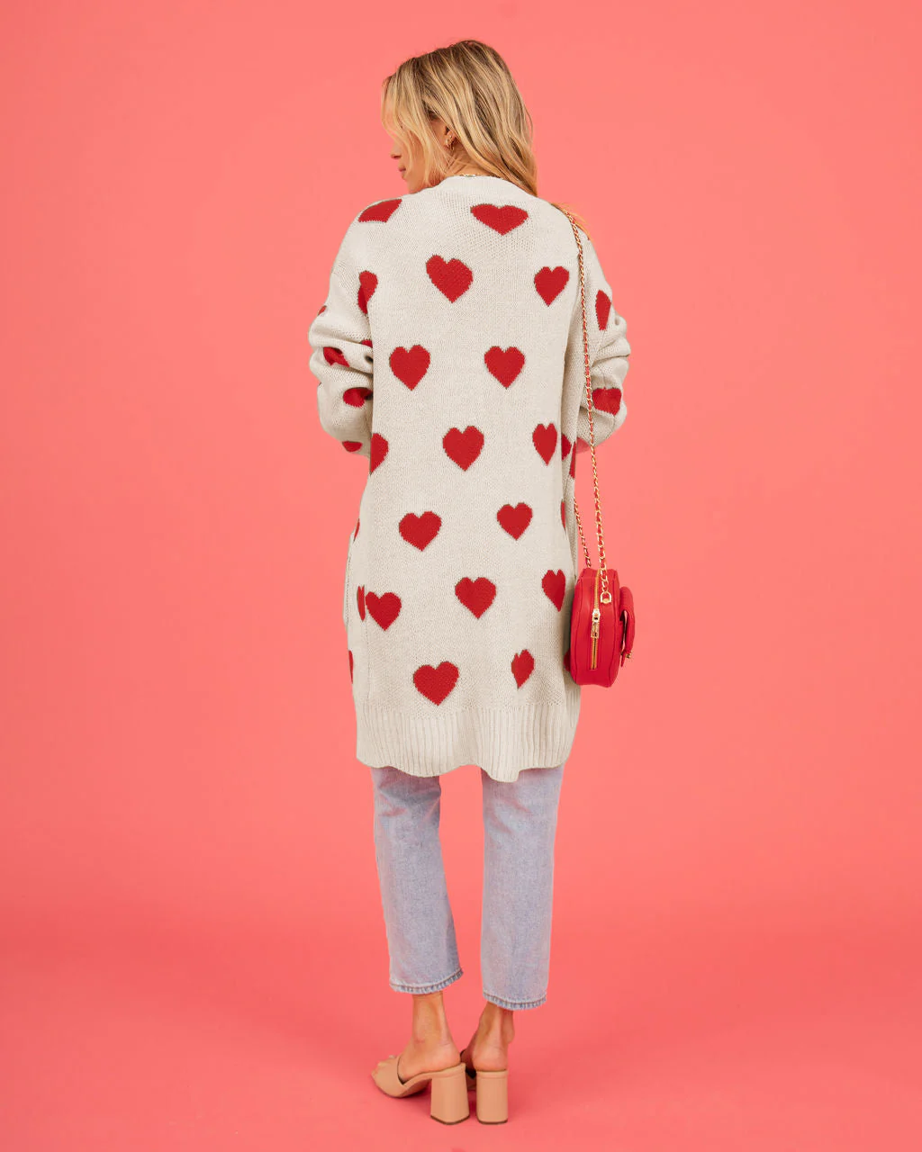 Listen To Your Heart Knit Open Front Cardigan - Beige - Image 5