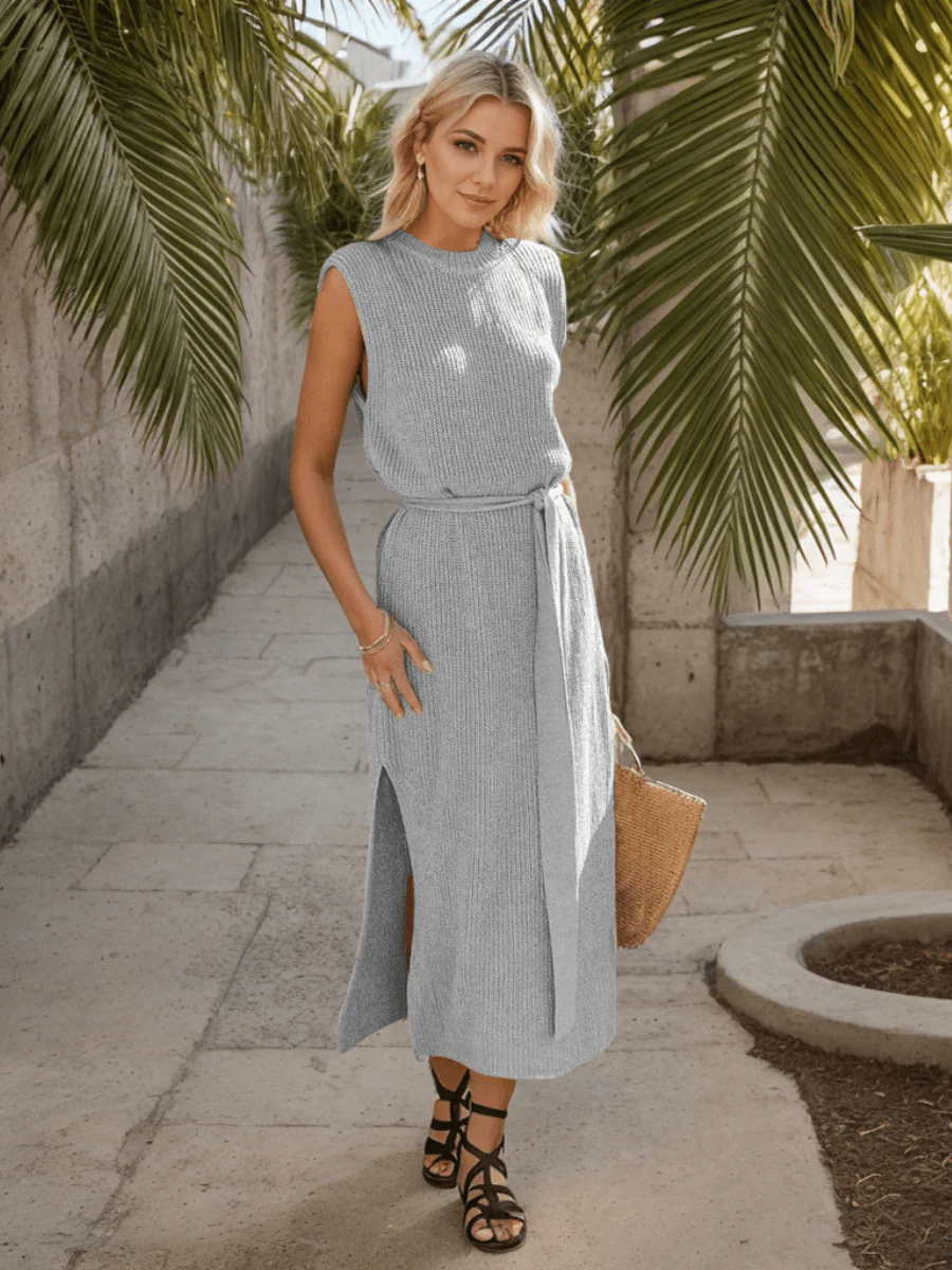 Lorene Tie Waist Midi Sweater Dress - Image 13